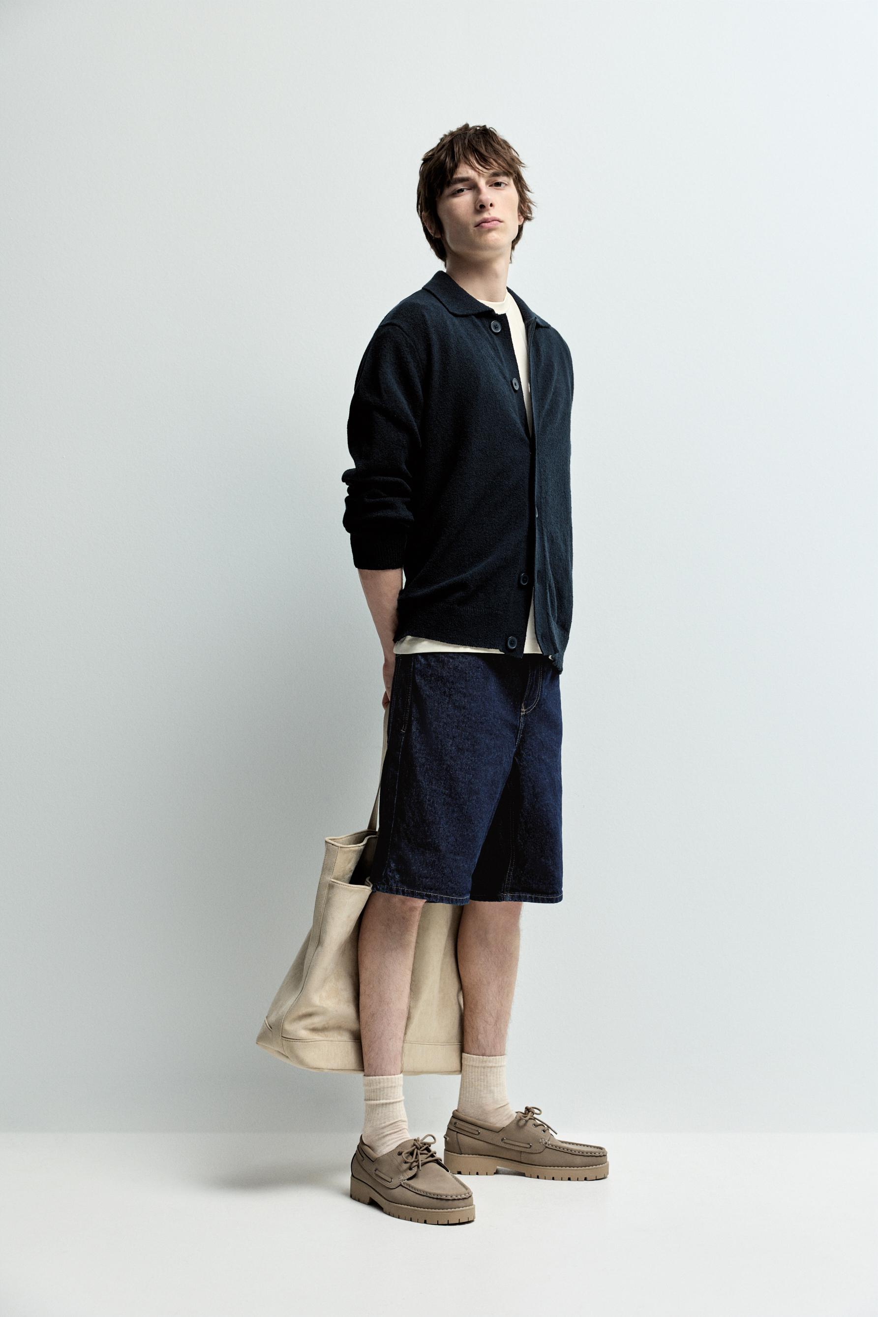 Regular fit denim Bermuda shorts — DARK INDIGO