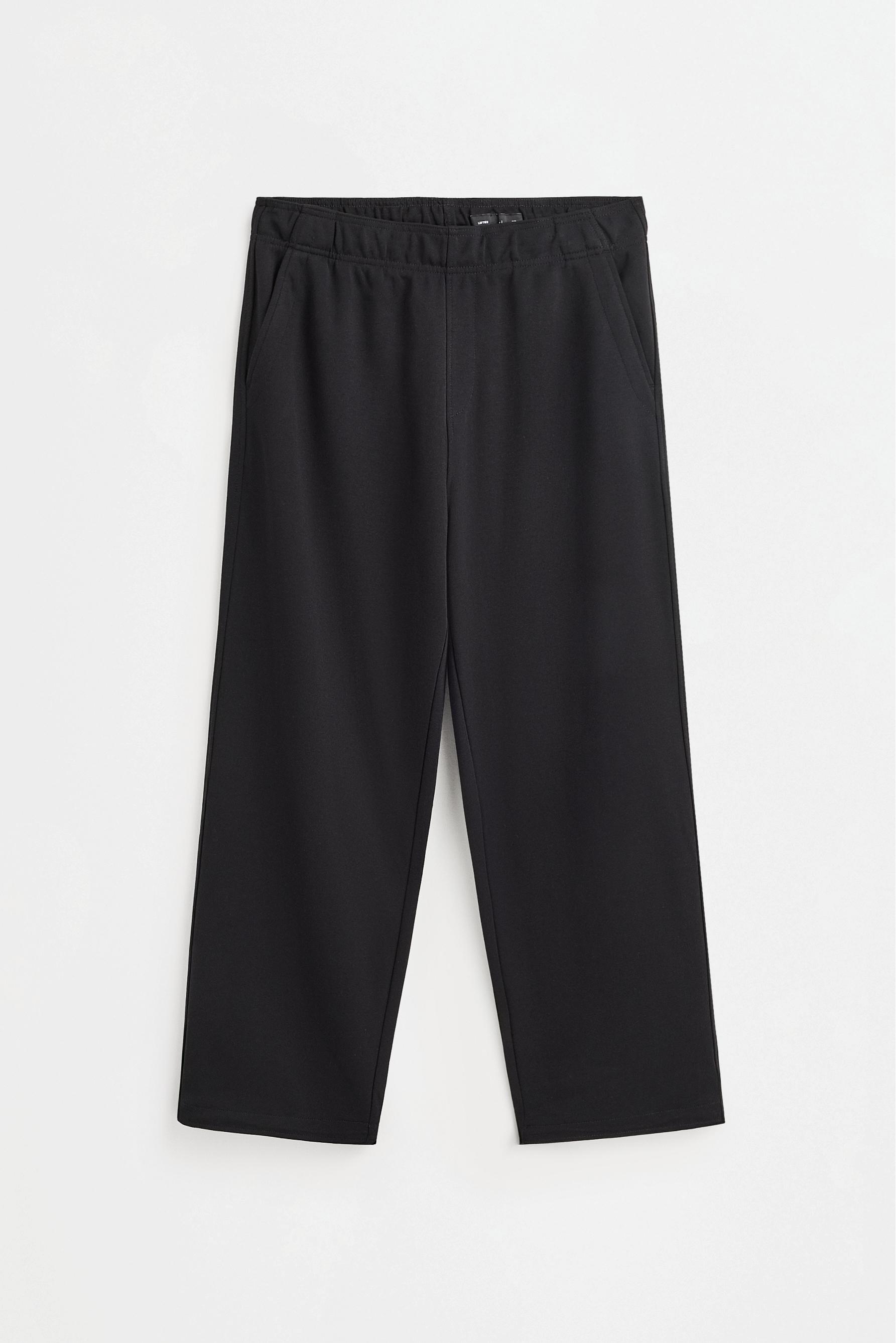 Interlock baggy joggers — BLACK
