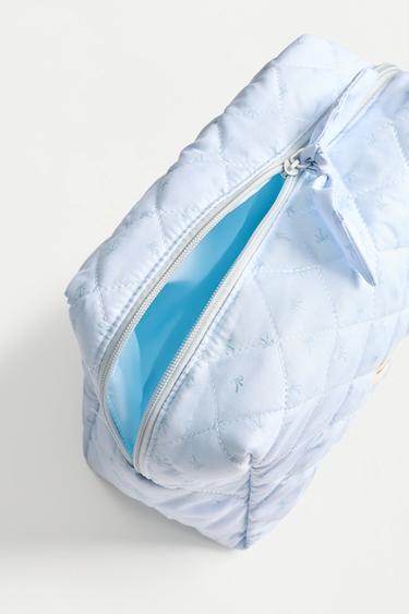 Large bow print toiletry bag — PASTEL BLUE 4