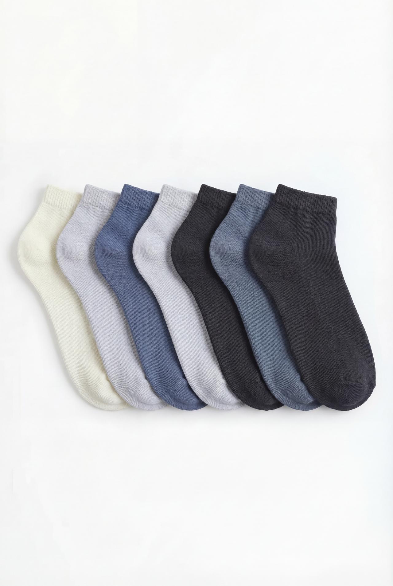 Basic short socks (7-pack) — BLUE TONES
