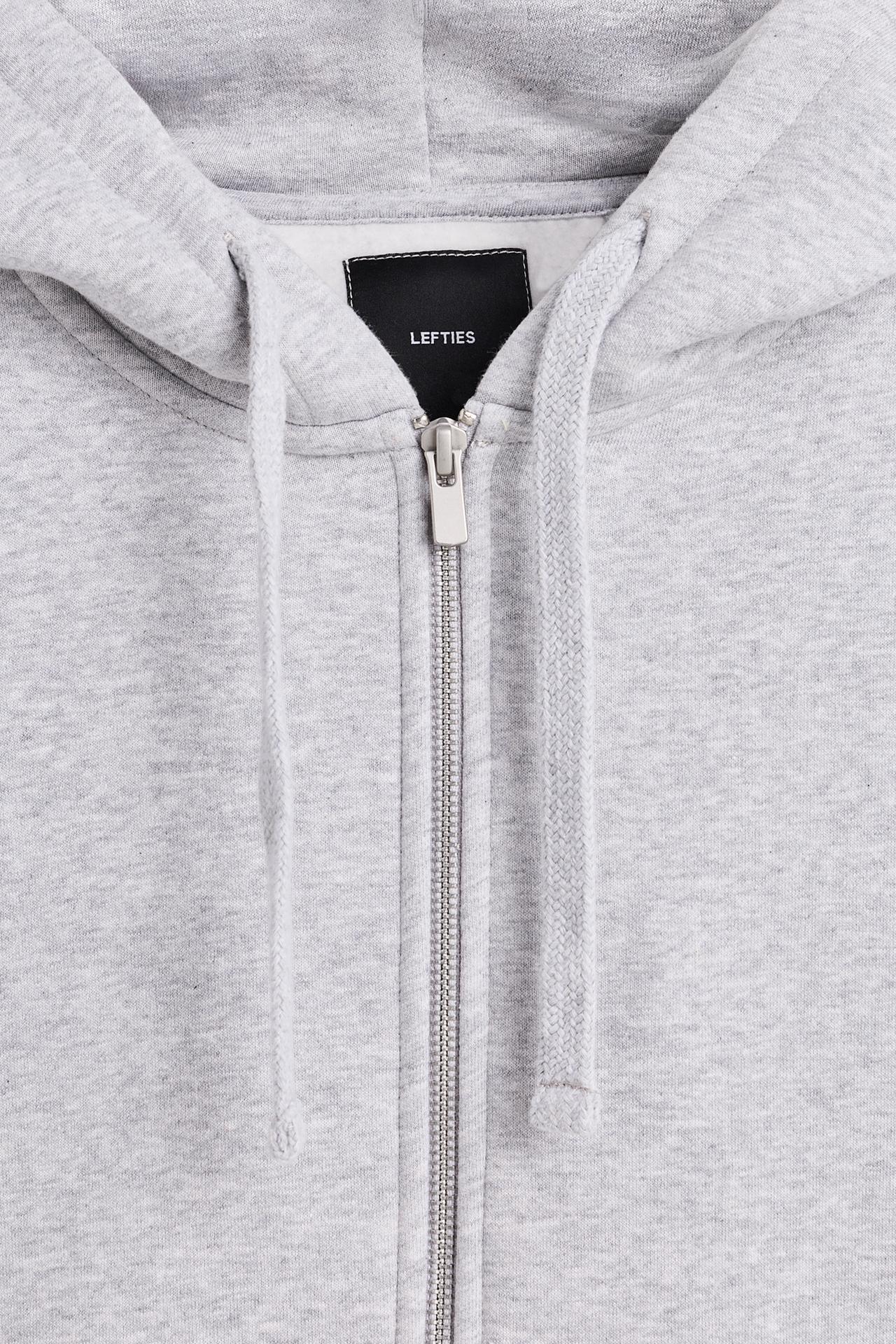 Basic zip-up hoodie — GREY MARL
