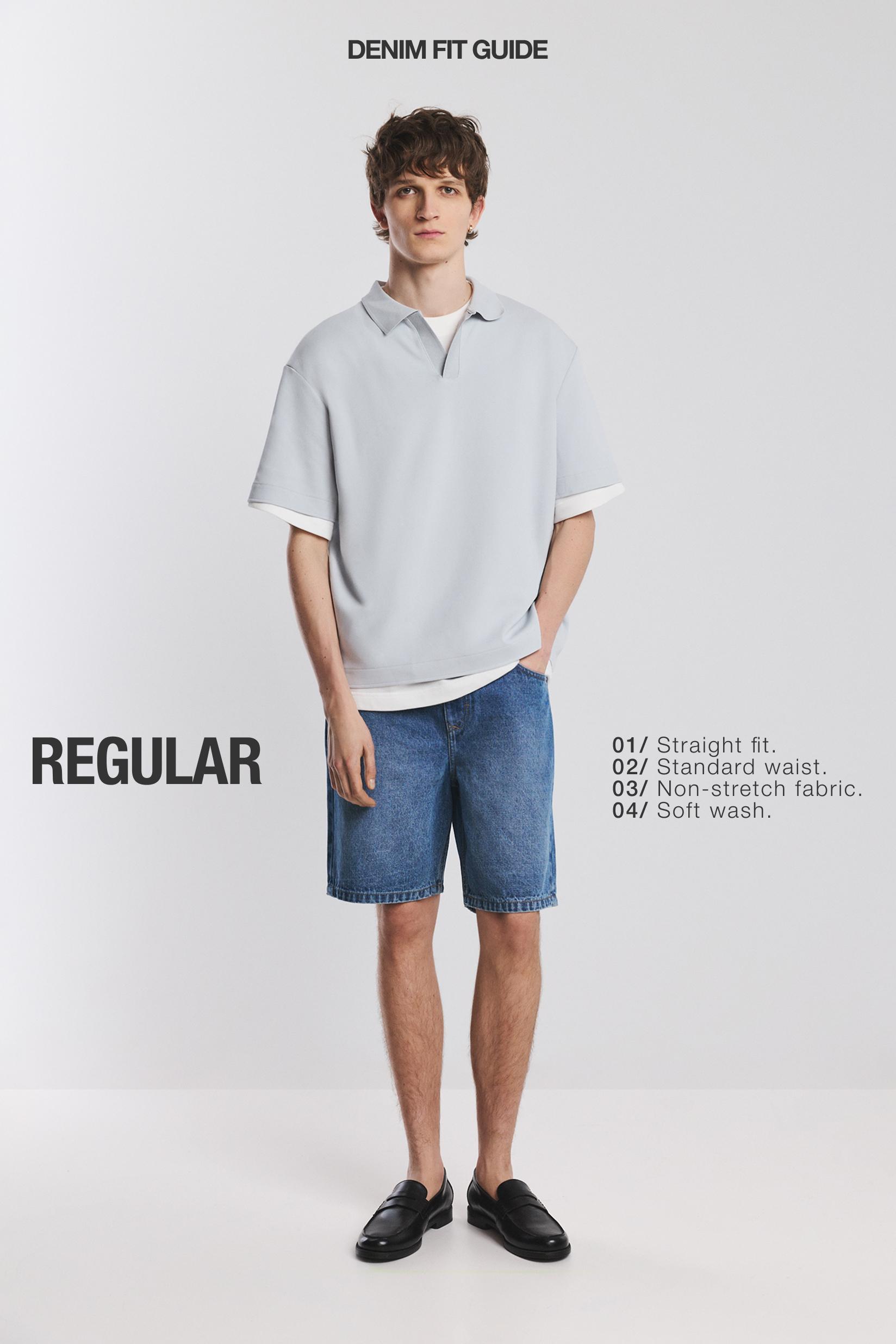 Regular fit denim Bermuda shorts — INDIGO