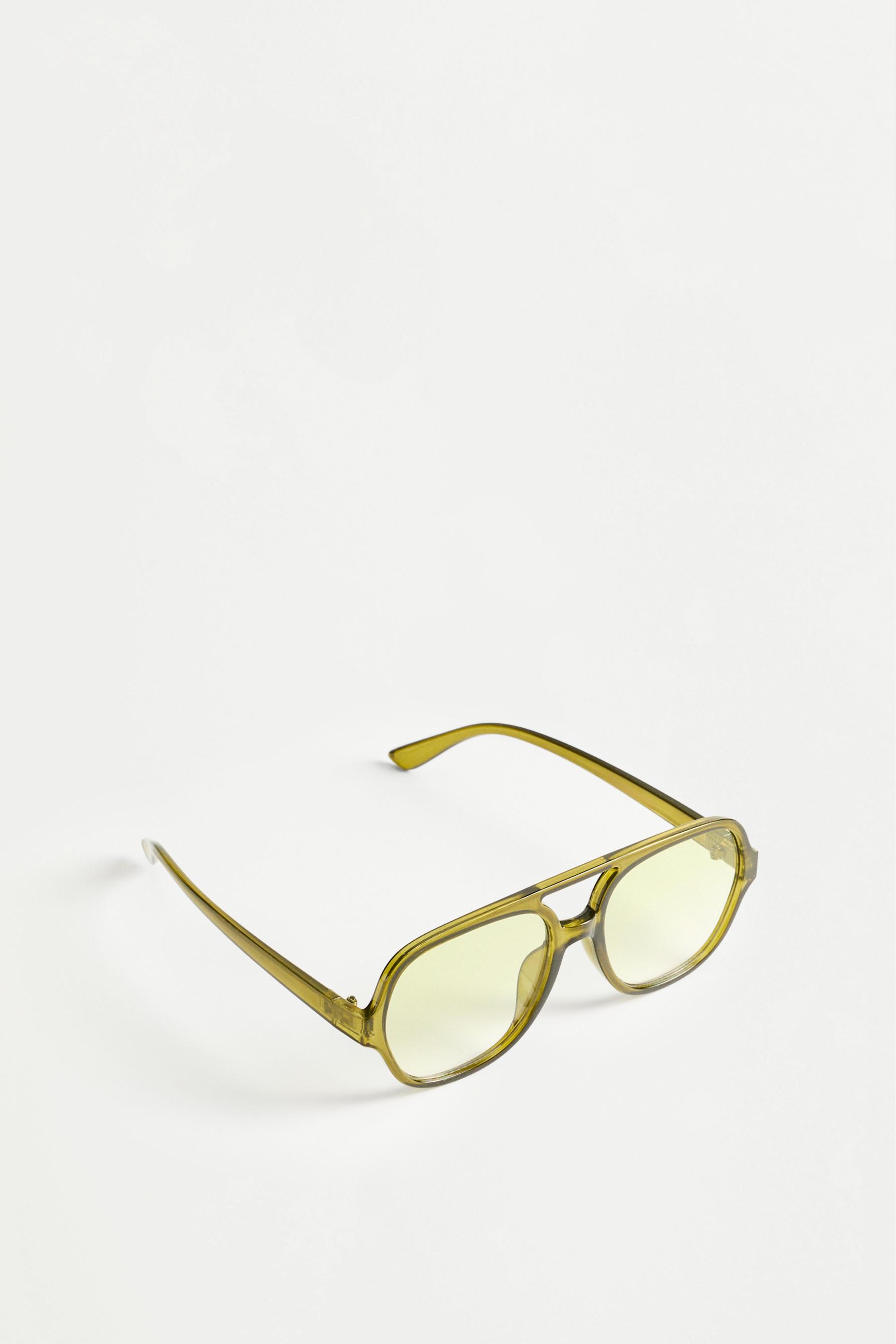 Yellow lens aviator sunglasses — YELLOW
