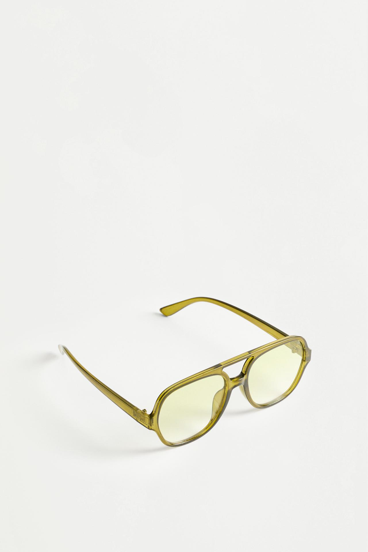 Yellow lens aviator sunglasses — YELLOW
