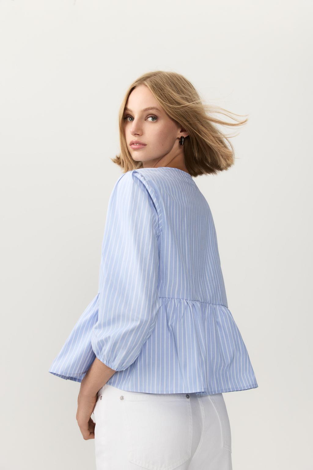 Camicia in popeline con volant