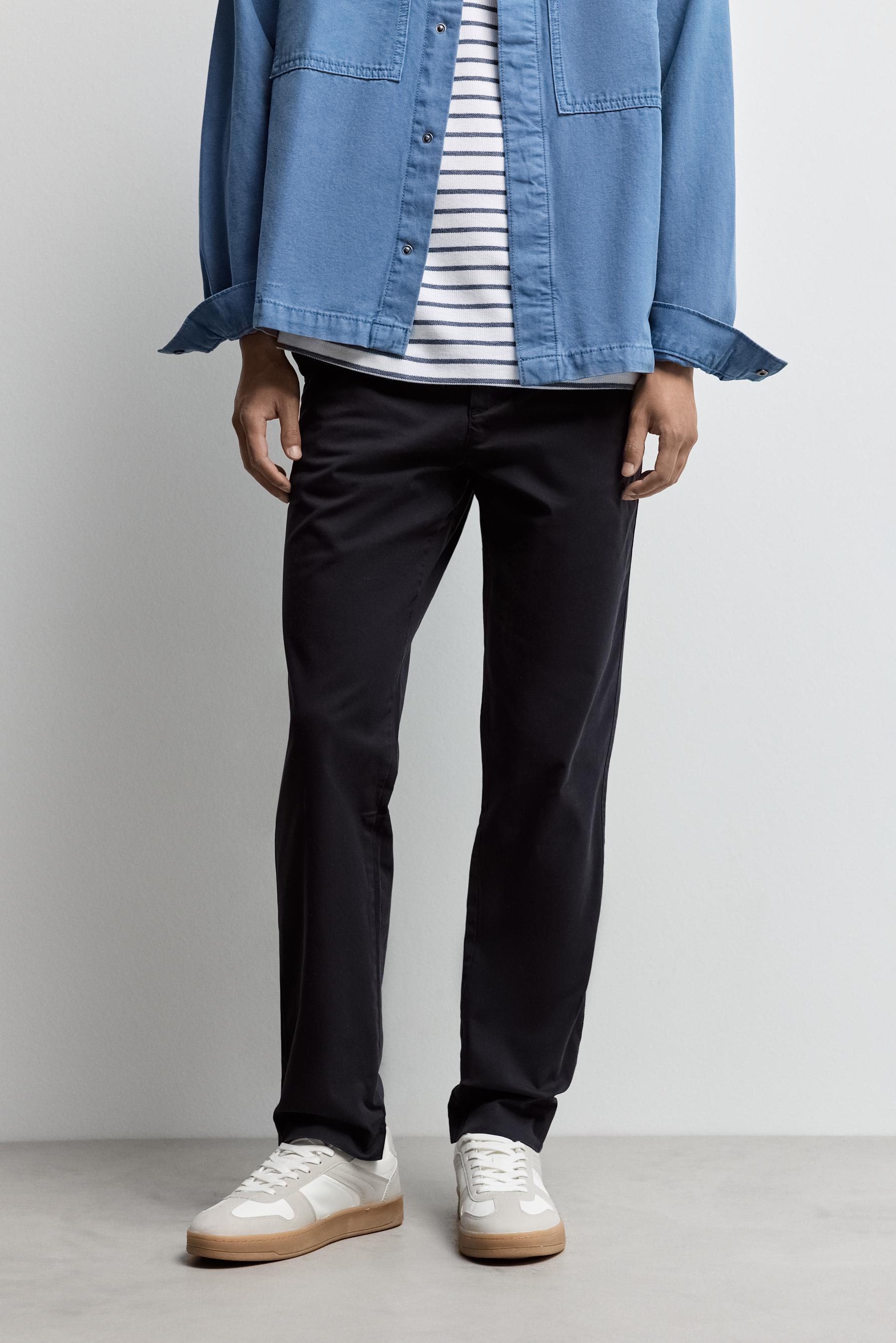 Slim fit chino trousers — DARK BLUE