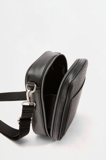Vertical braided-effect crossbody bag — BLACK 4