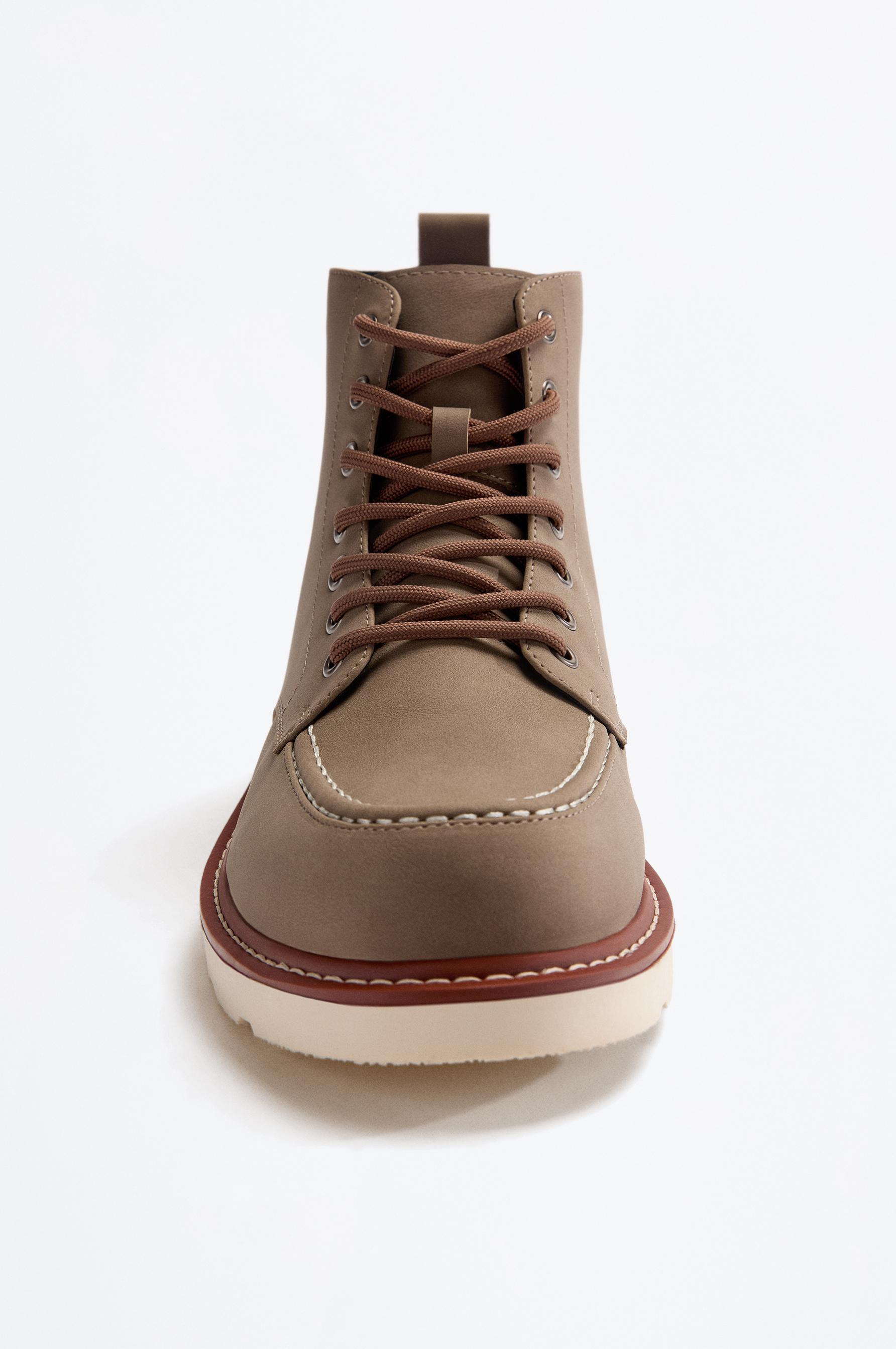 Lace-up dress boot — KHAKI