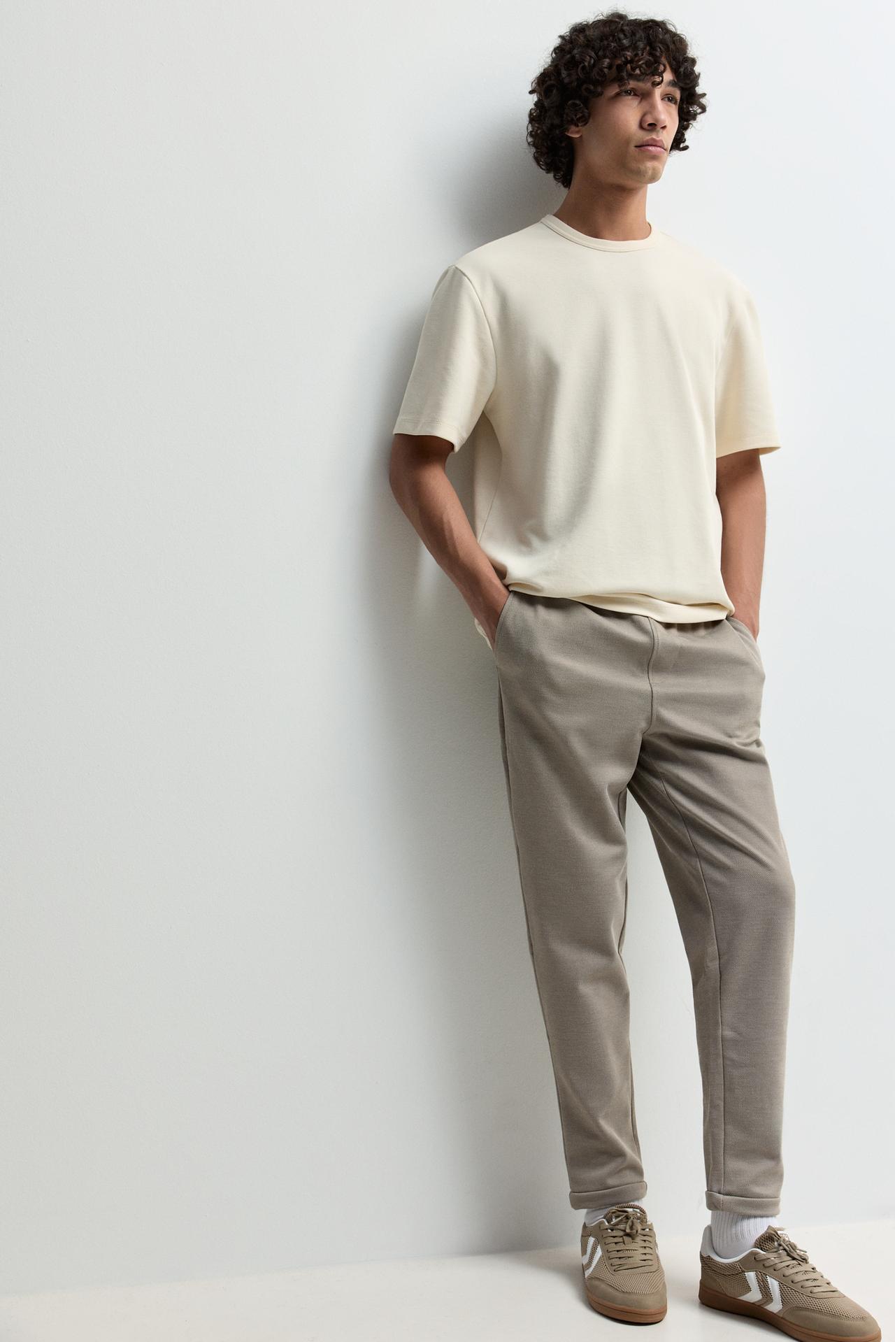Piqué joggers — PALE SAND