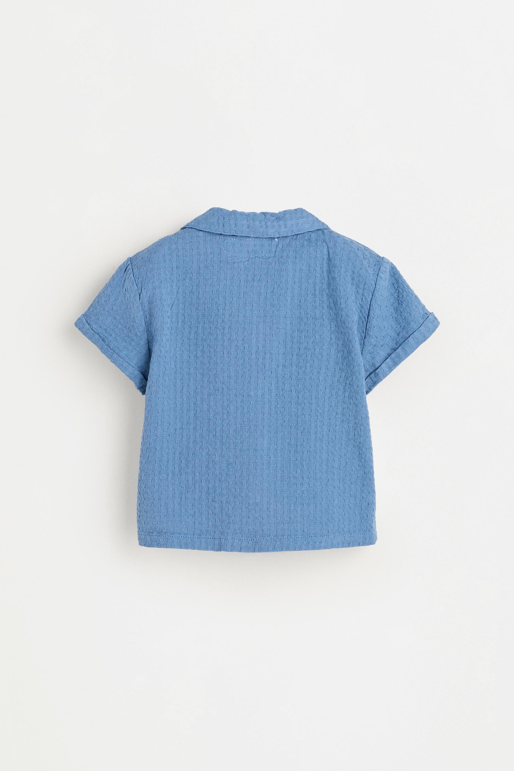 Dobby shirt and Bermuda shorts set — BLUE