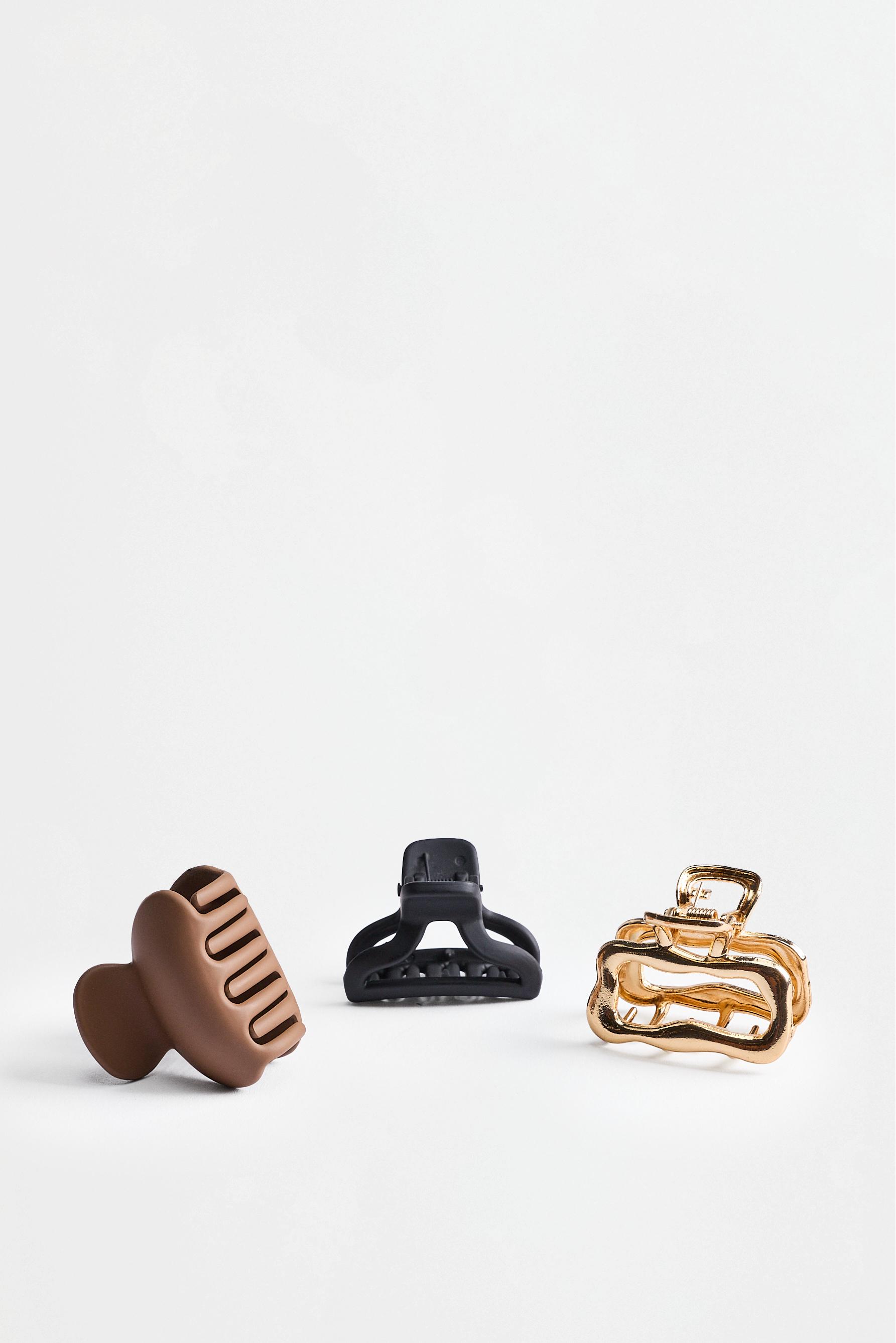 3-Pack Hair Clips — GOLD