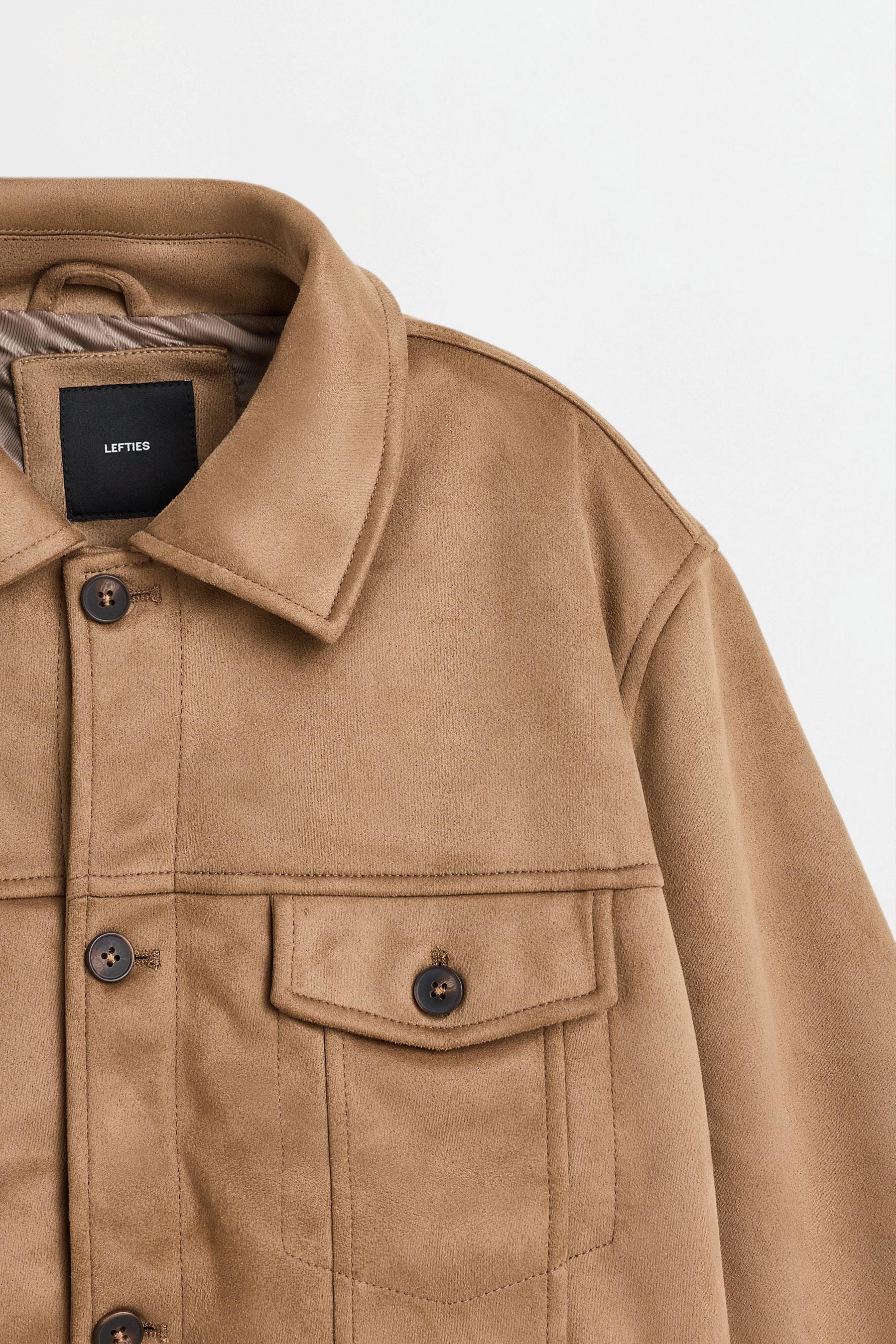 Faux suede jacket — BROWN