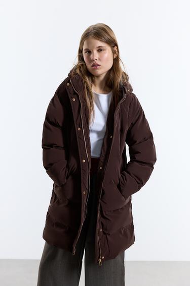 Long quilted coat — CHOCOLATE 2