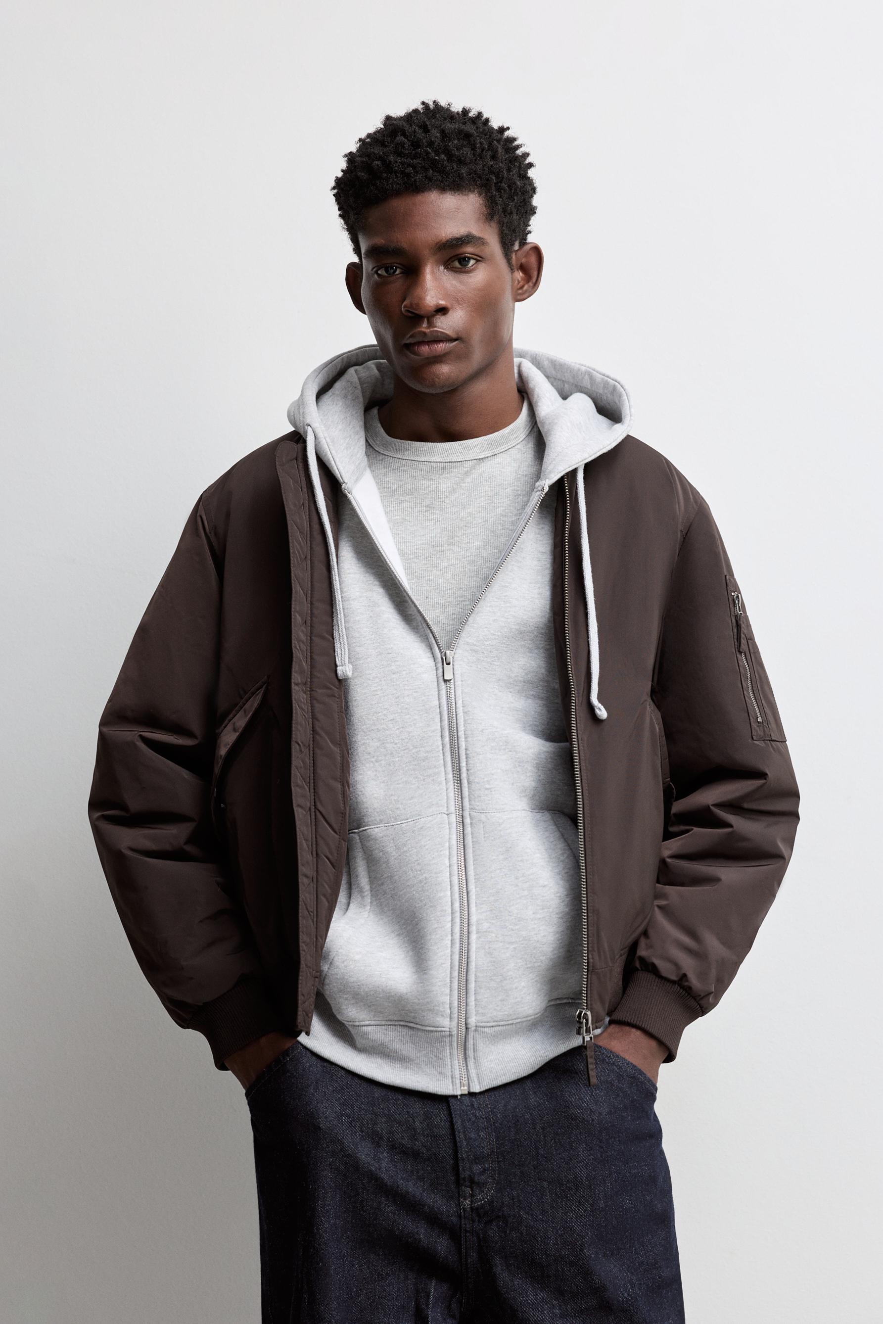 Quilted bomber jacket — CHOCOLATE