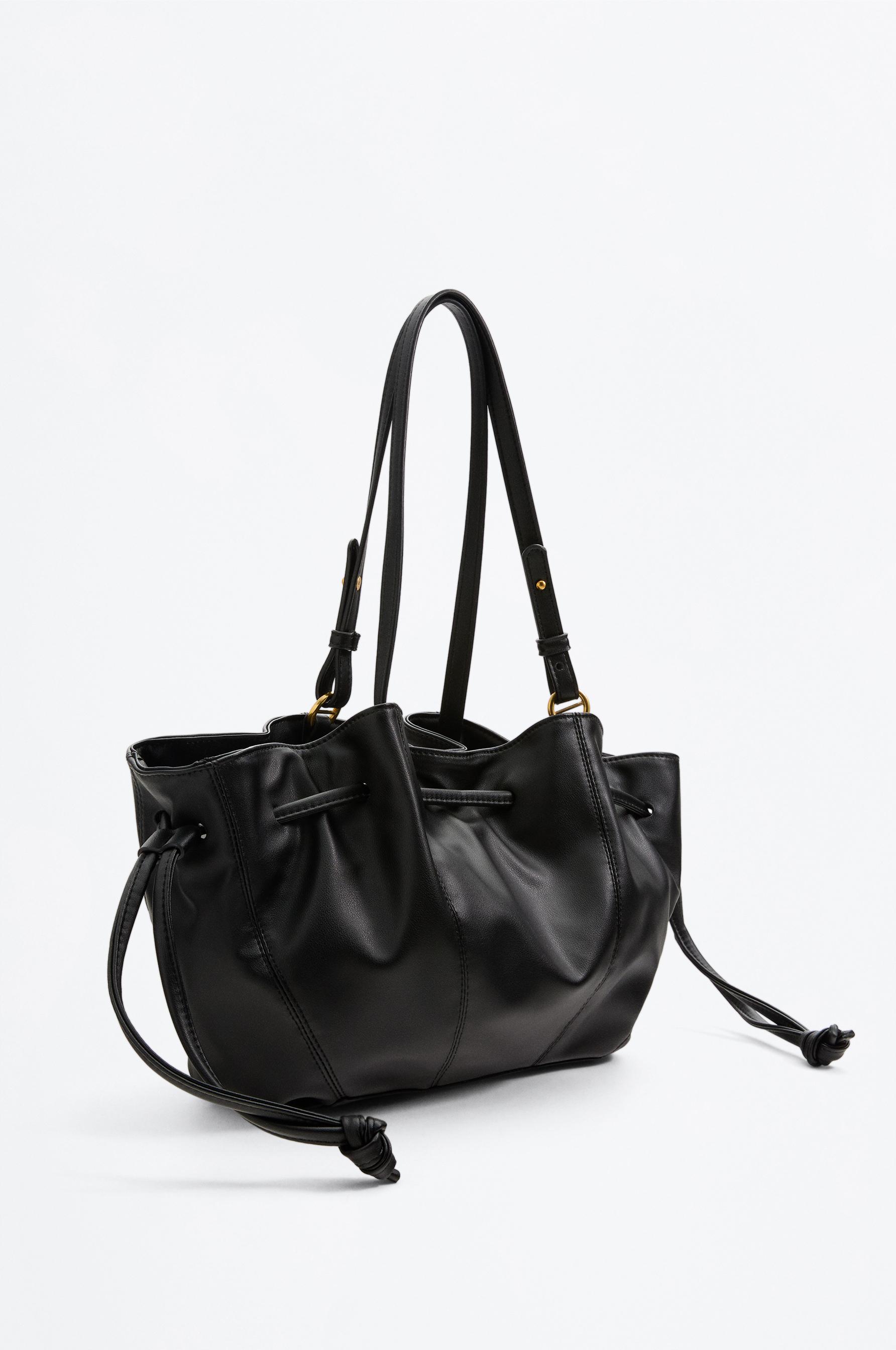 Gathered shoulder bag — BLACK
