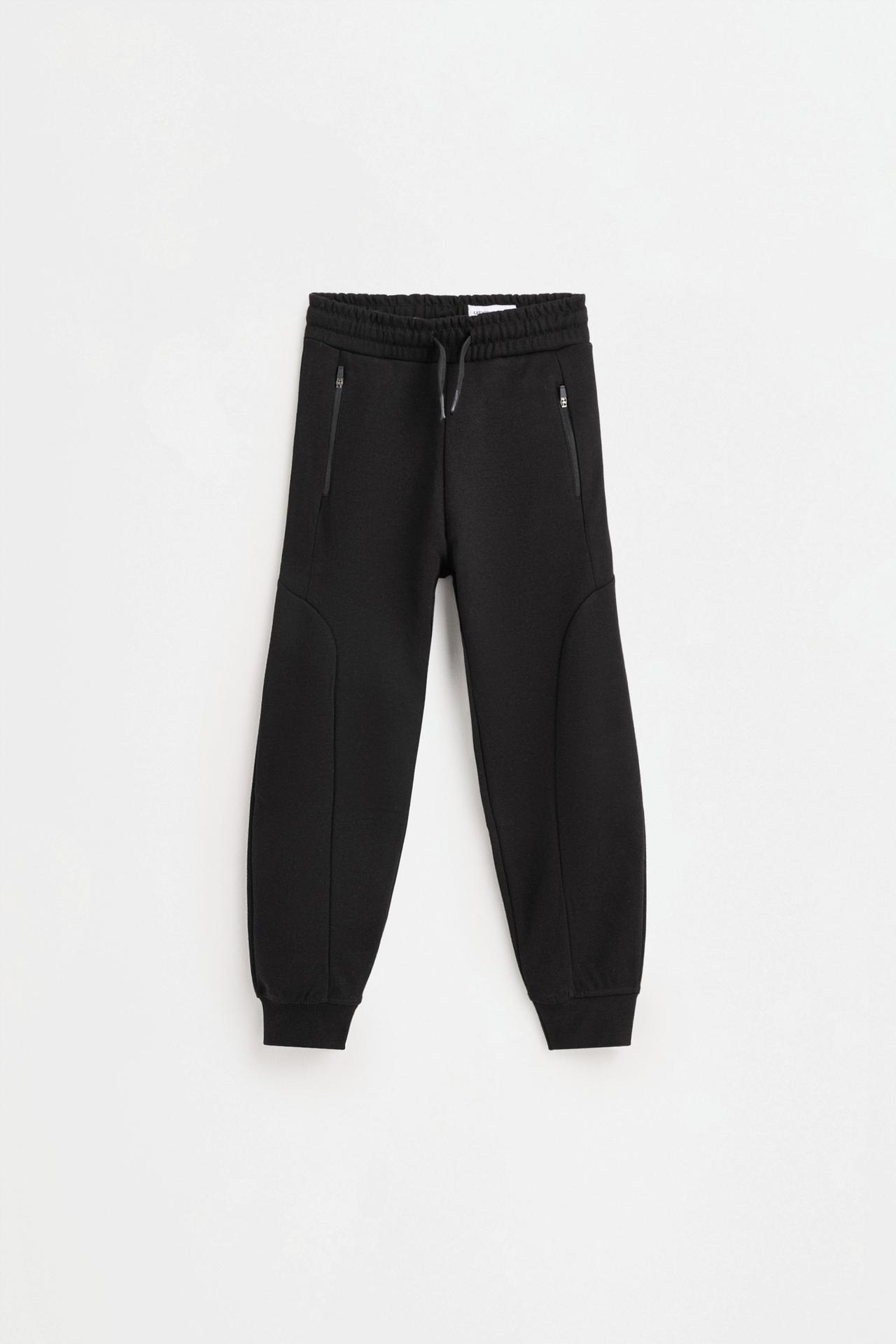Interlock plush joggers — BLACK