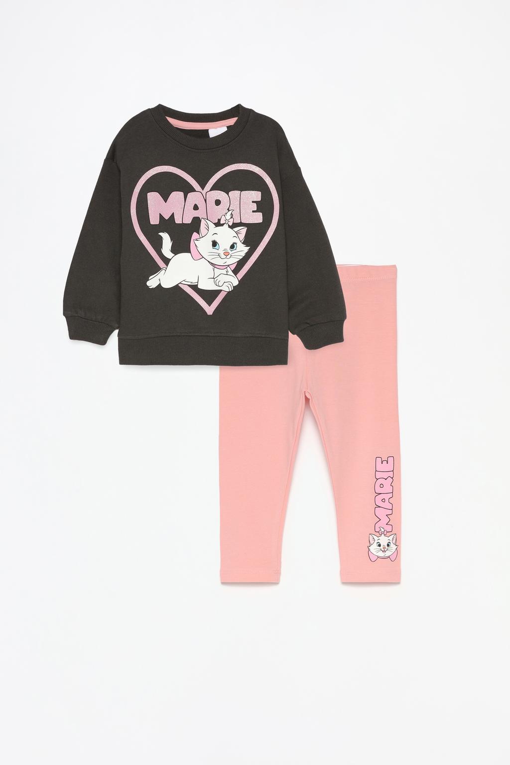 Marie ©Disney glitter sweatshirt and leggings co-ord