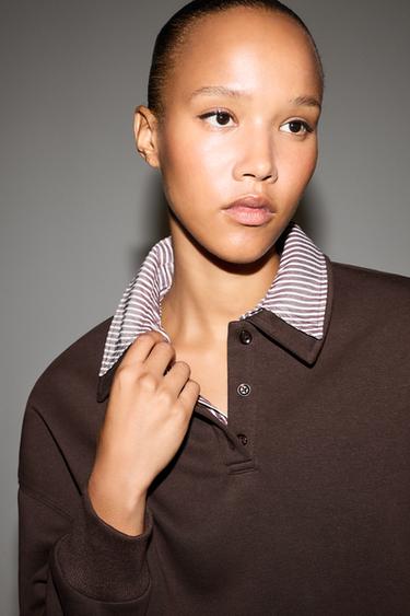 Double-effect sweatshirt — CHOCOLATE 3