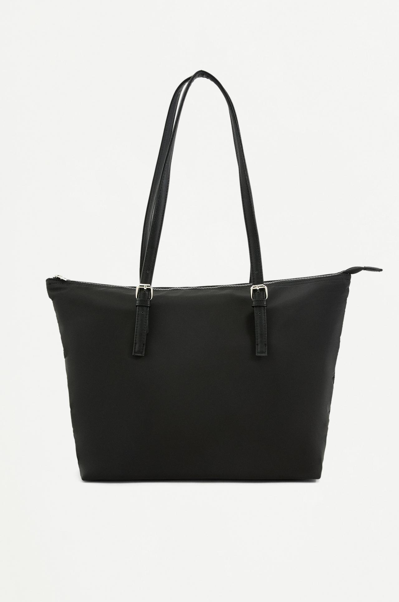 Nylon shopper bag — BLACK