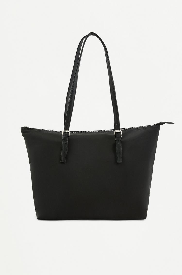Nylon shopper bag — BLACK