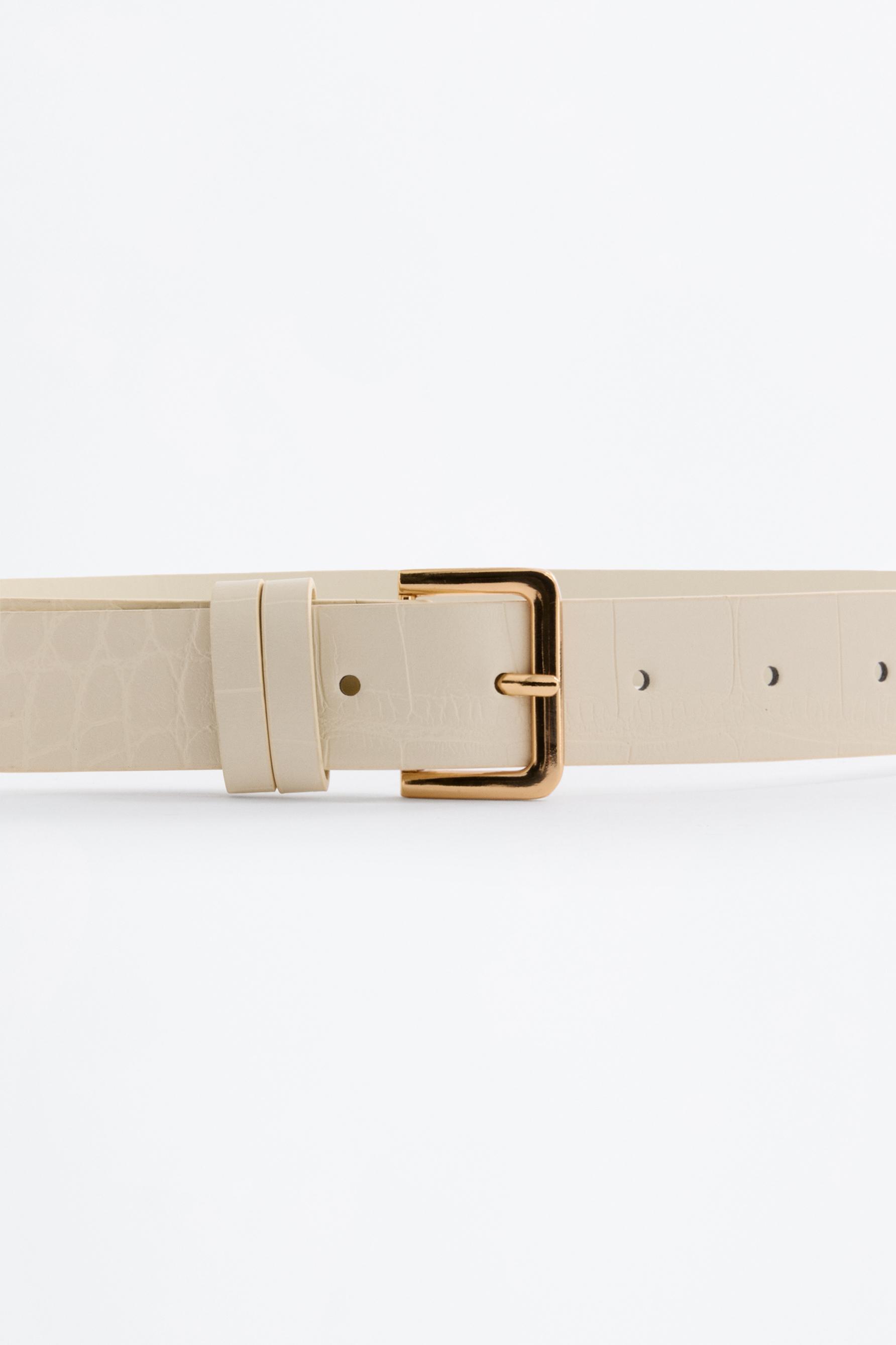 Crocodile belt — WHITE