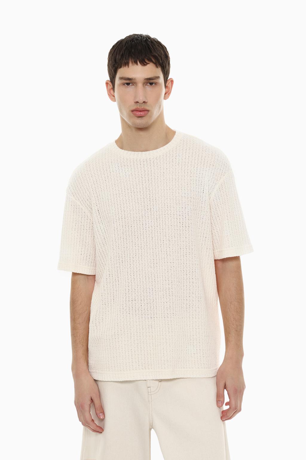 Crochet textured T-shirt