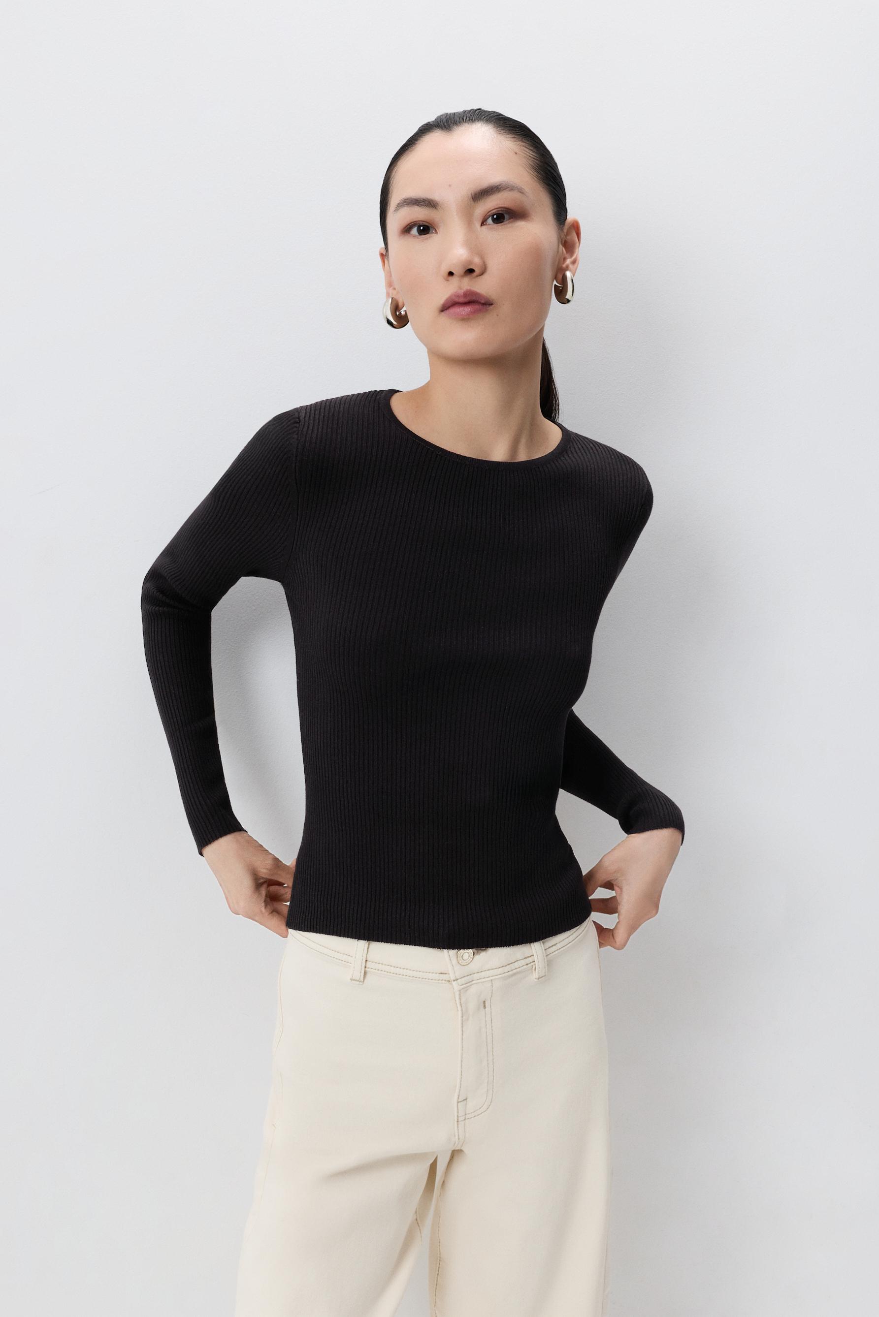 Jersey cuello redondo canalé