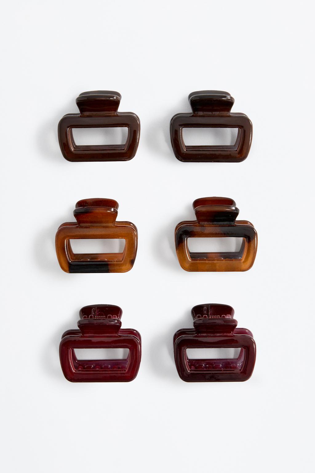 Pack of 6 assorted hair clips