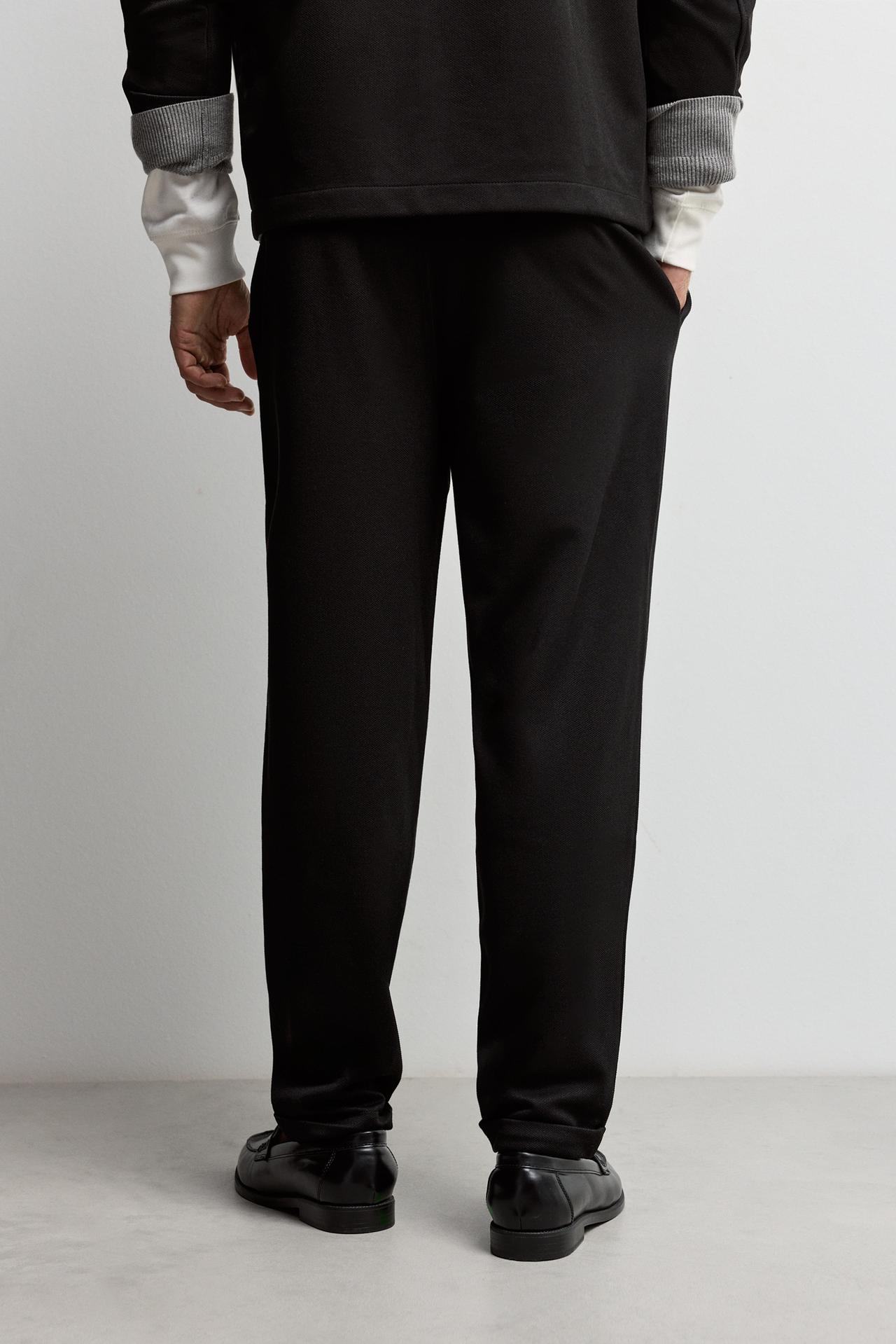 Piqué joggers — BLACK