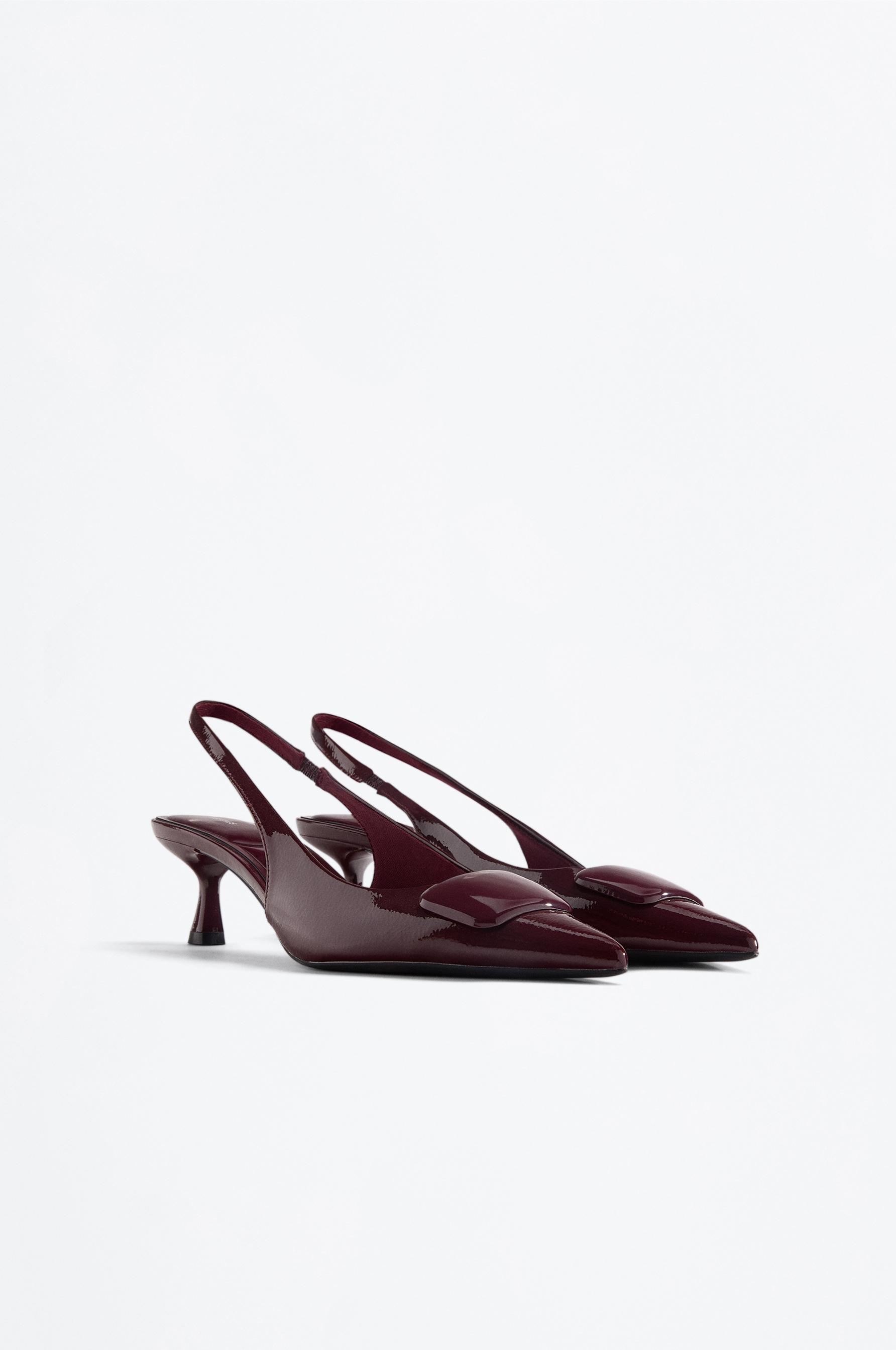 Slingback heel shoe — BURGUNDY