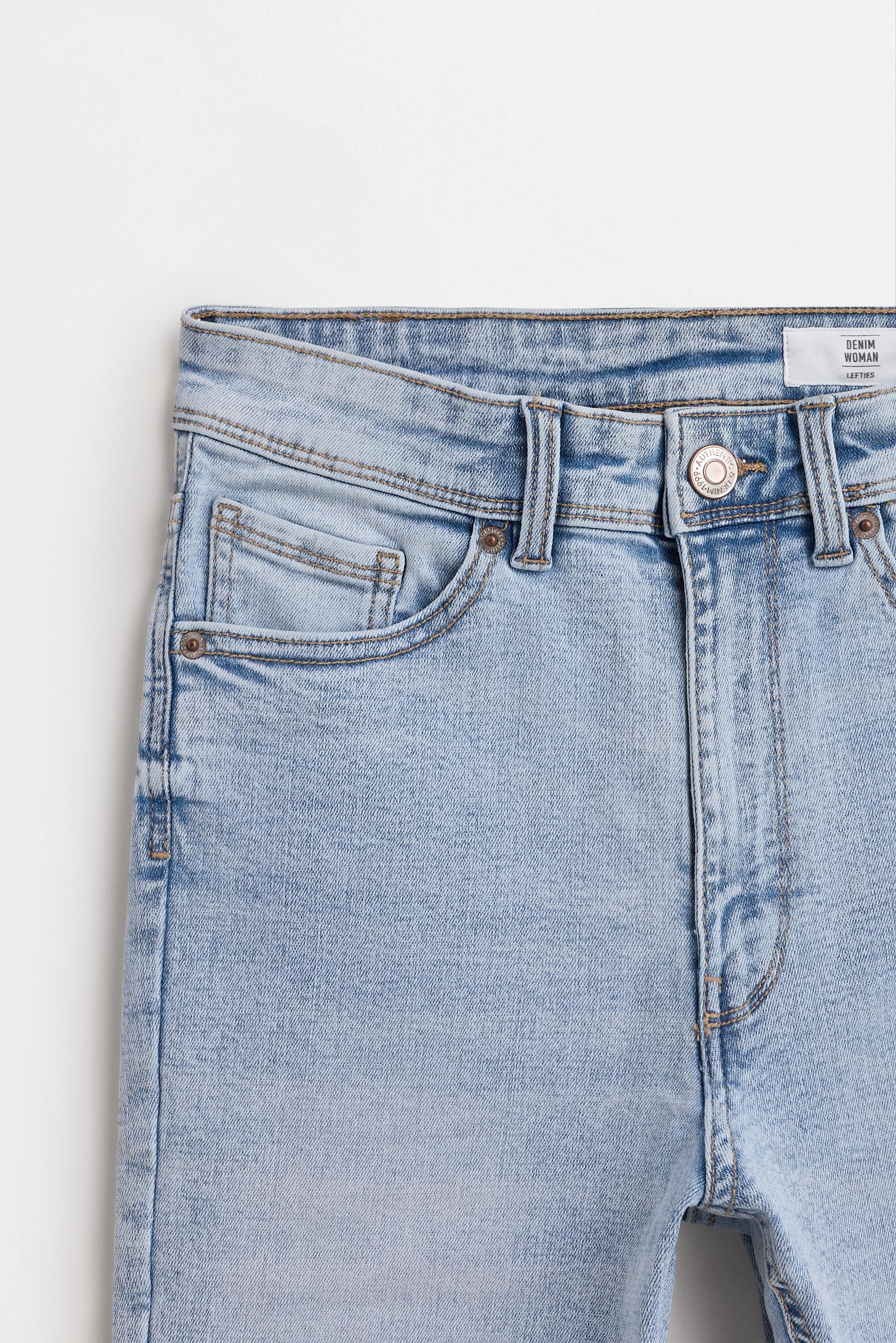 Super high-waist jeans — DARK TURQUOISE