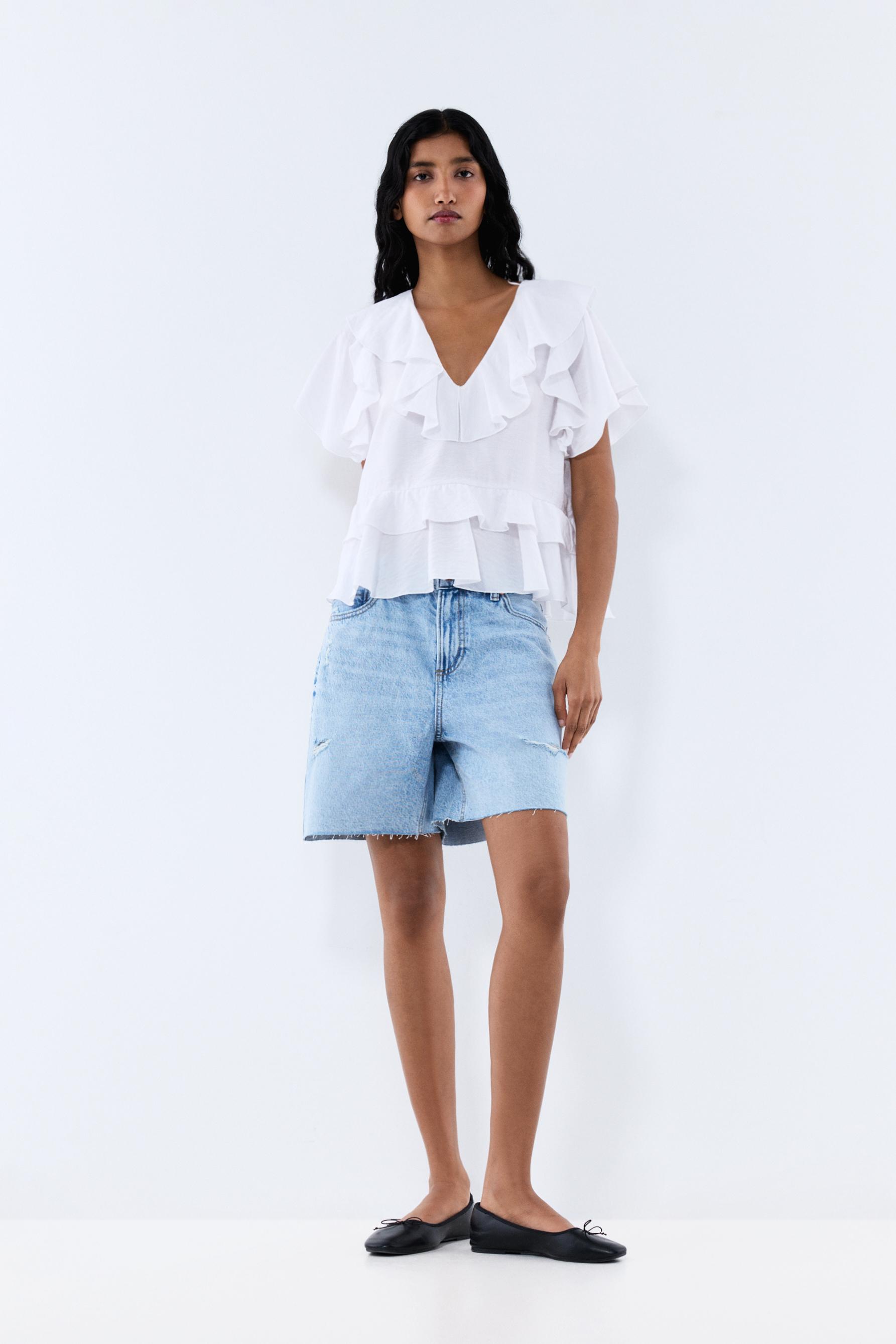 Ruffled Blouse — WHITE