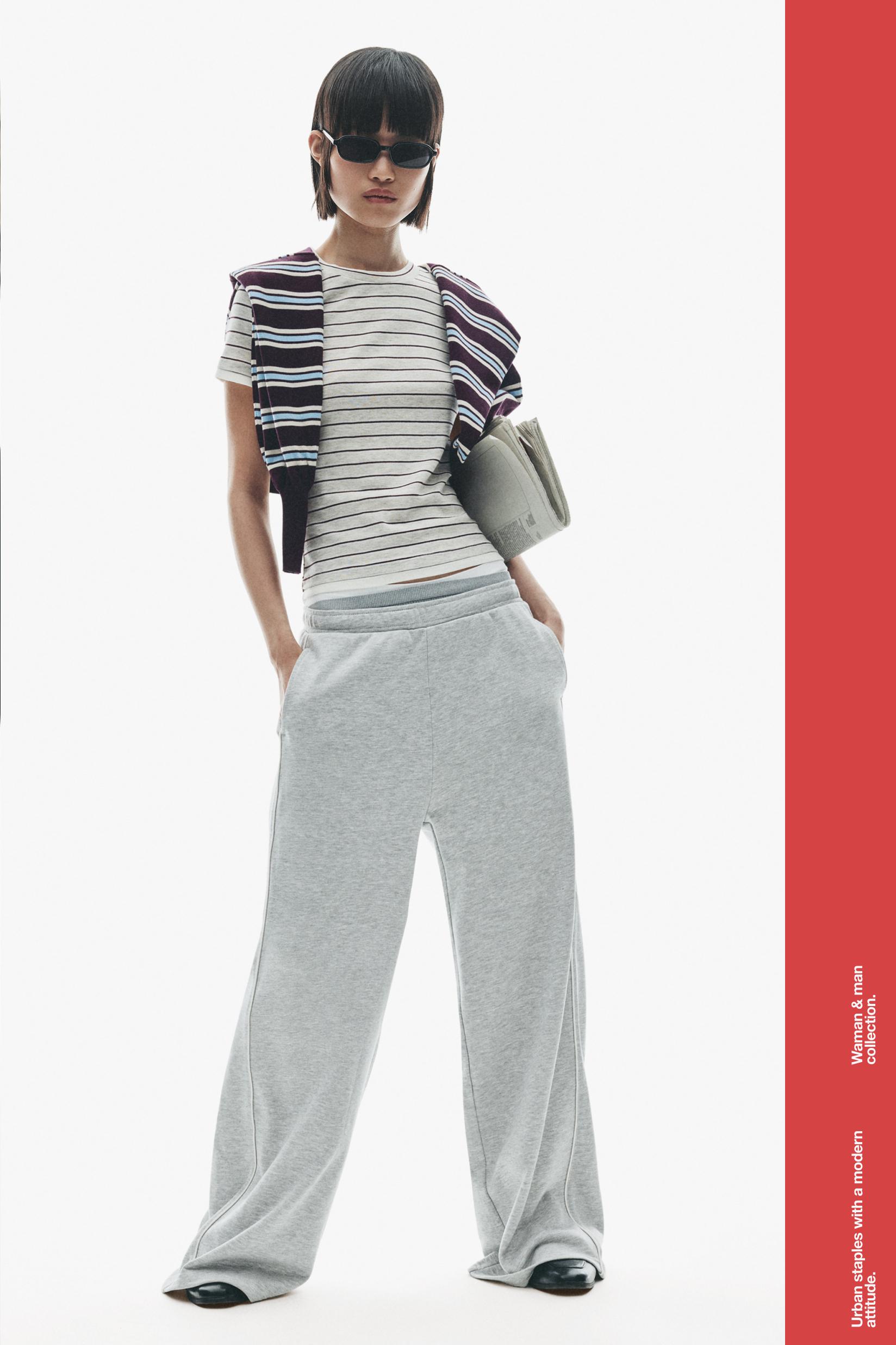 Striped T-shirt — GREY MARL