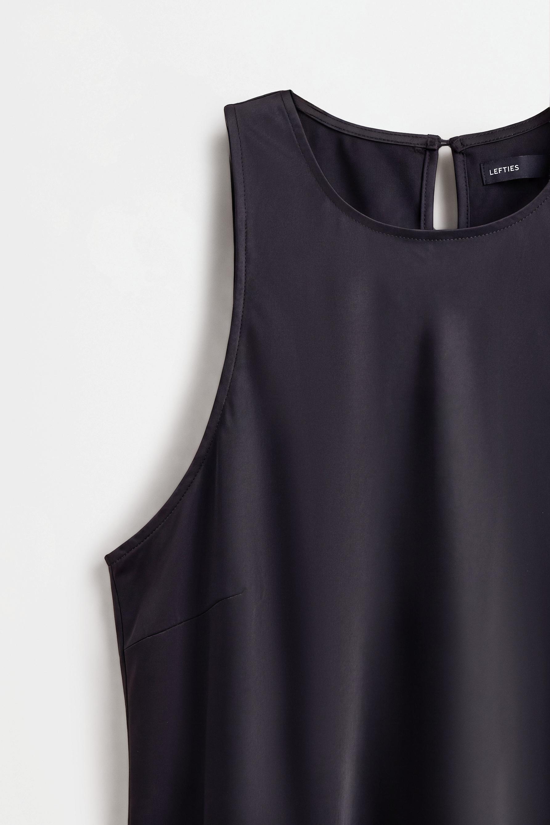 Satin midi dress — BLACK