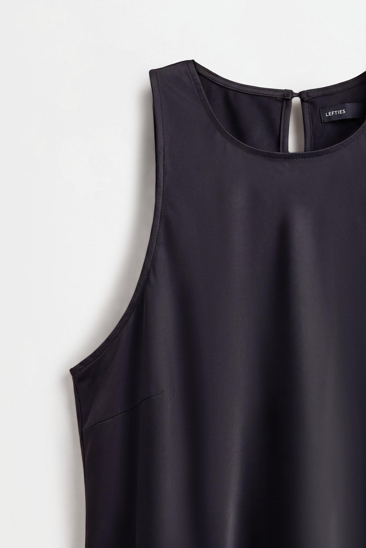 Satin midi dress — BLACK