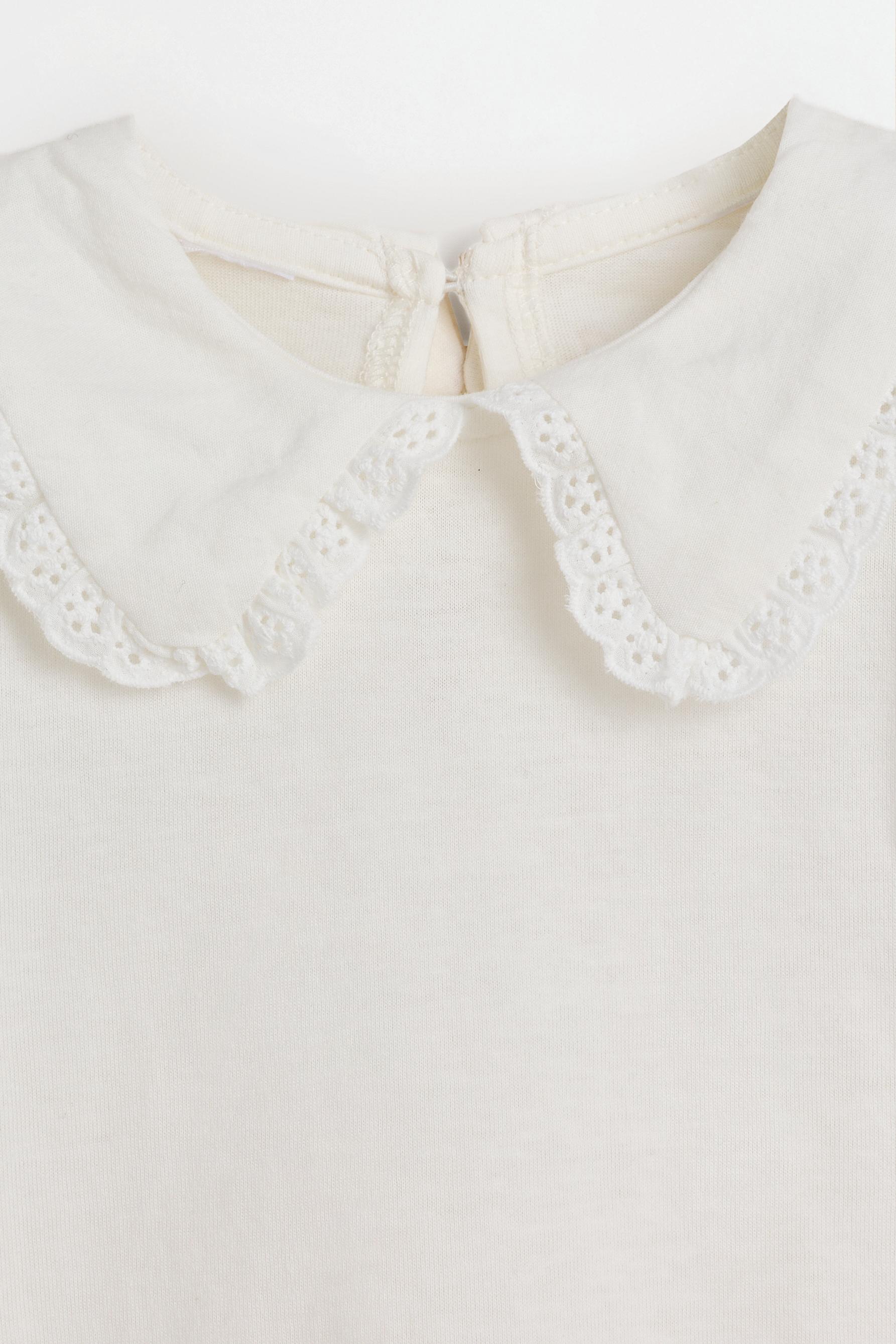 Peter Pan collar T-shirt — ECRU