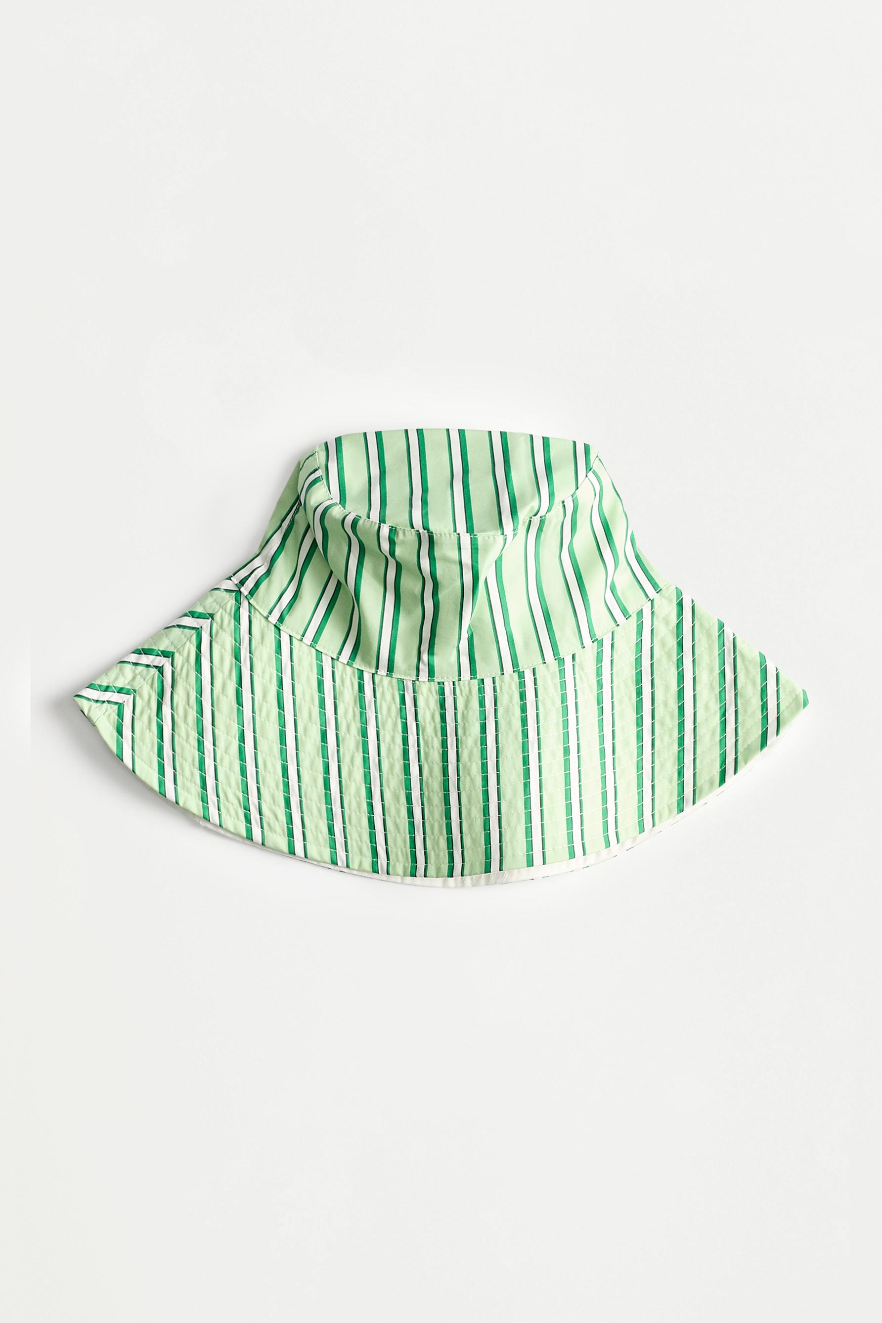 Striped bucket hat — BLUISH GREEN
