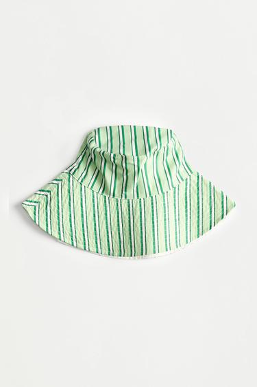 Striped bucket hat — BLUISH GREEN 3