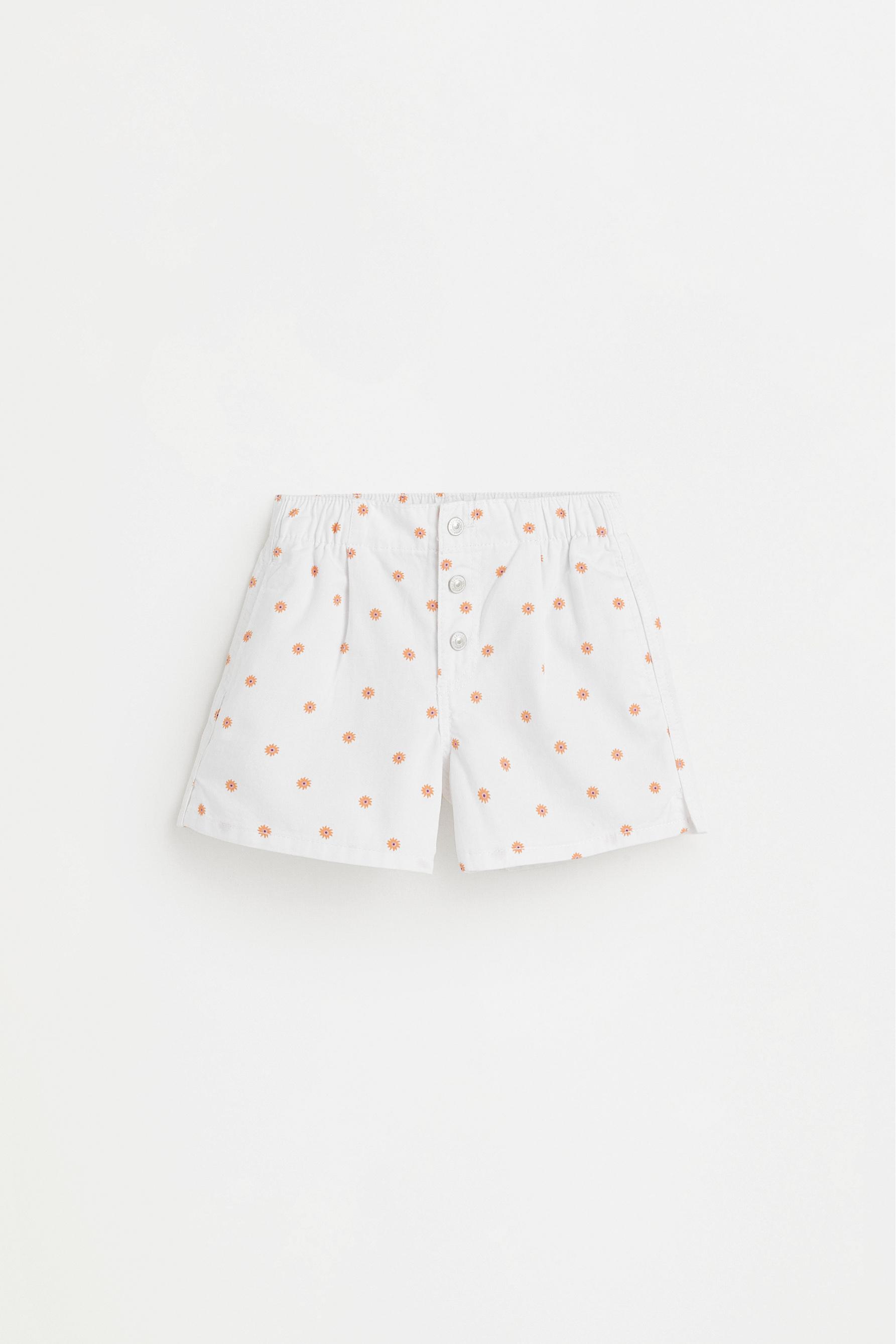 Twill shorts with darts — WHITE