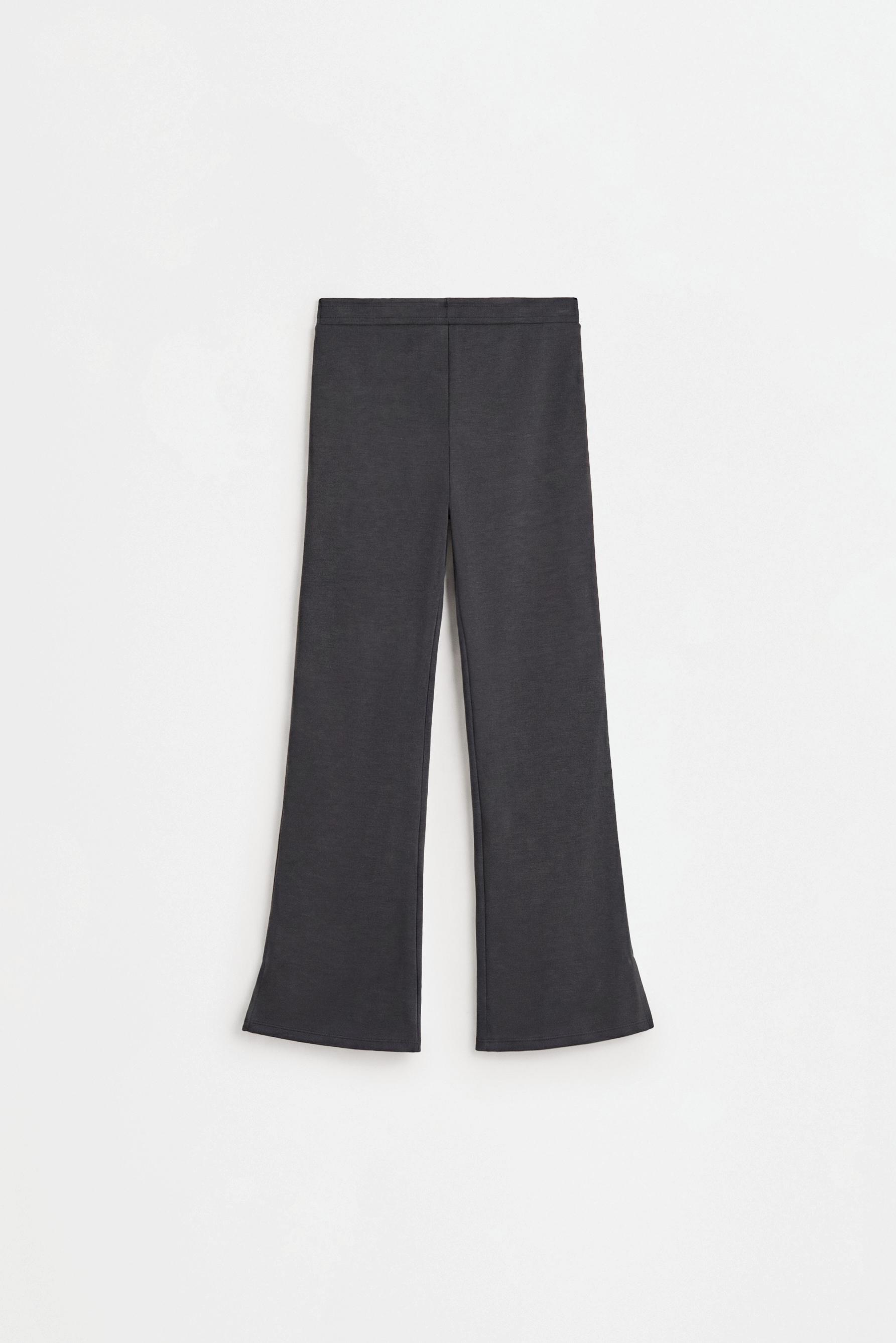 Bell bottom trousers with splits — TAUPE GREY