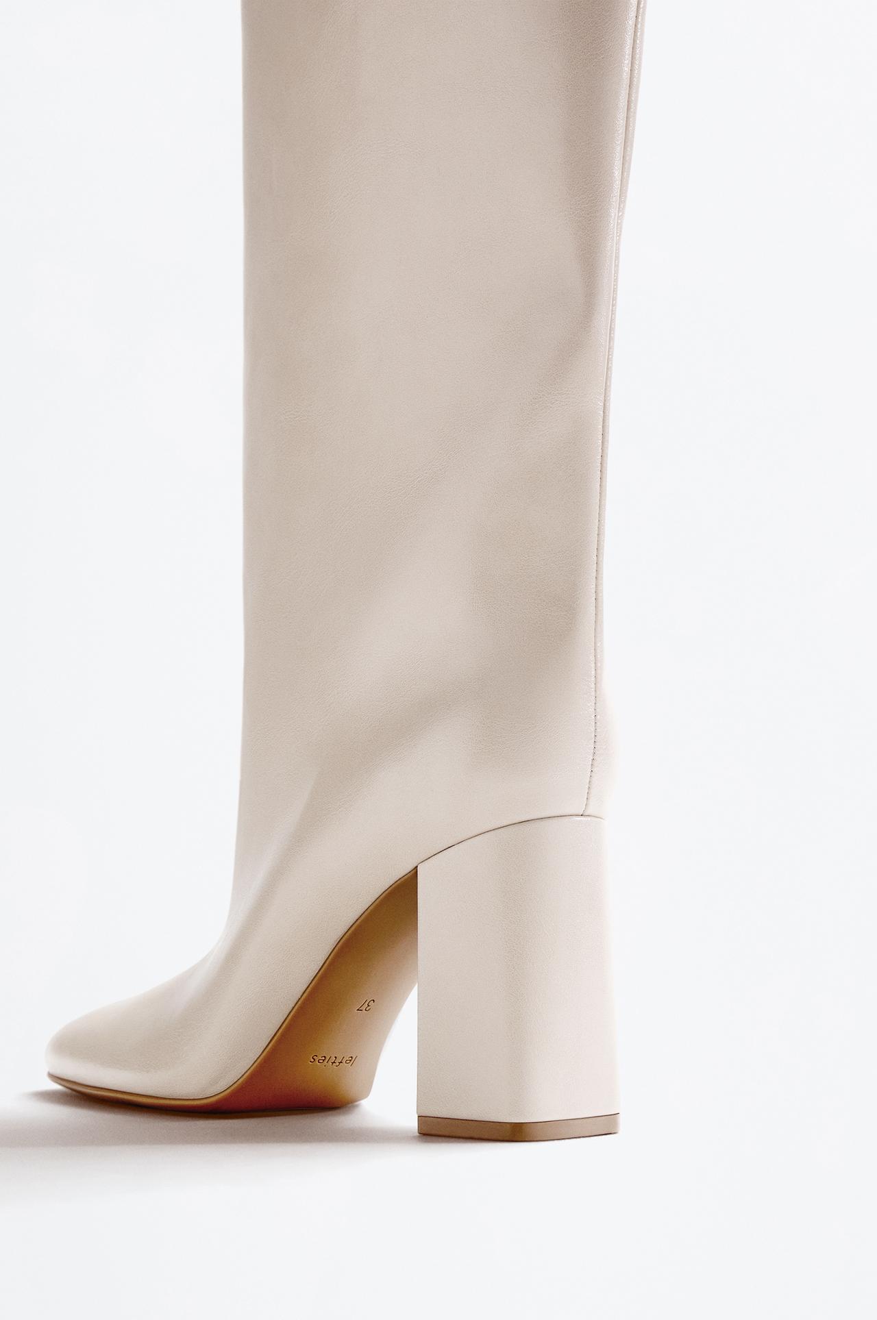 Knee-high heeled boots — ECRU
