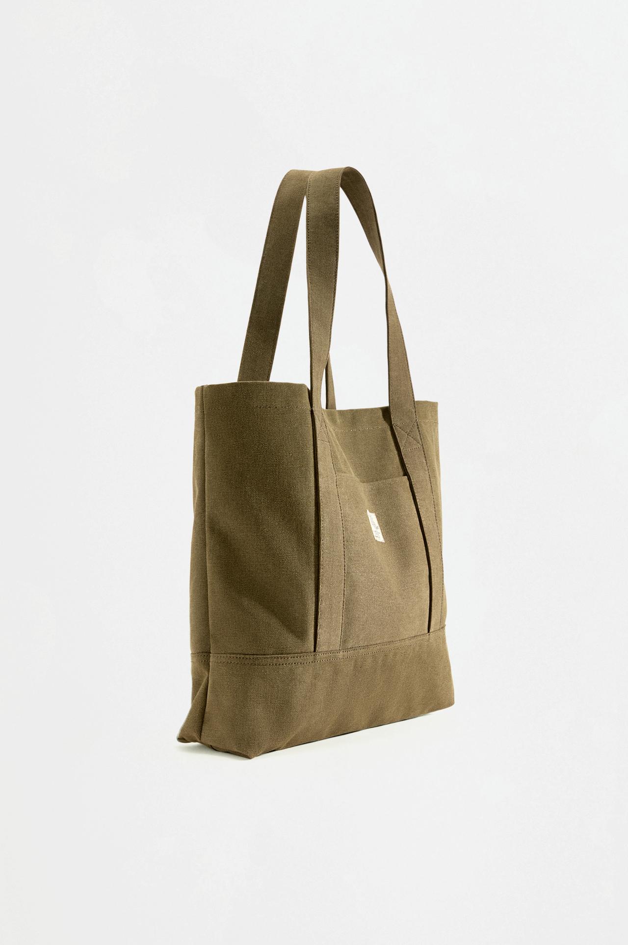 Canvas shopper bag — KHAKI