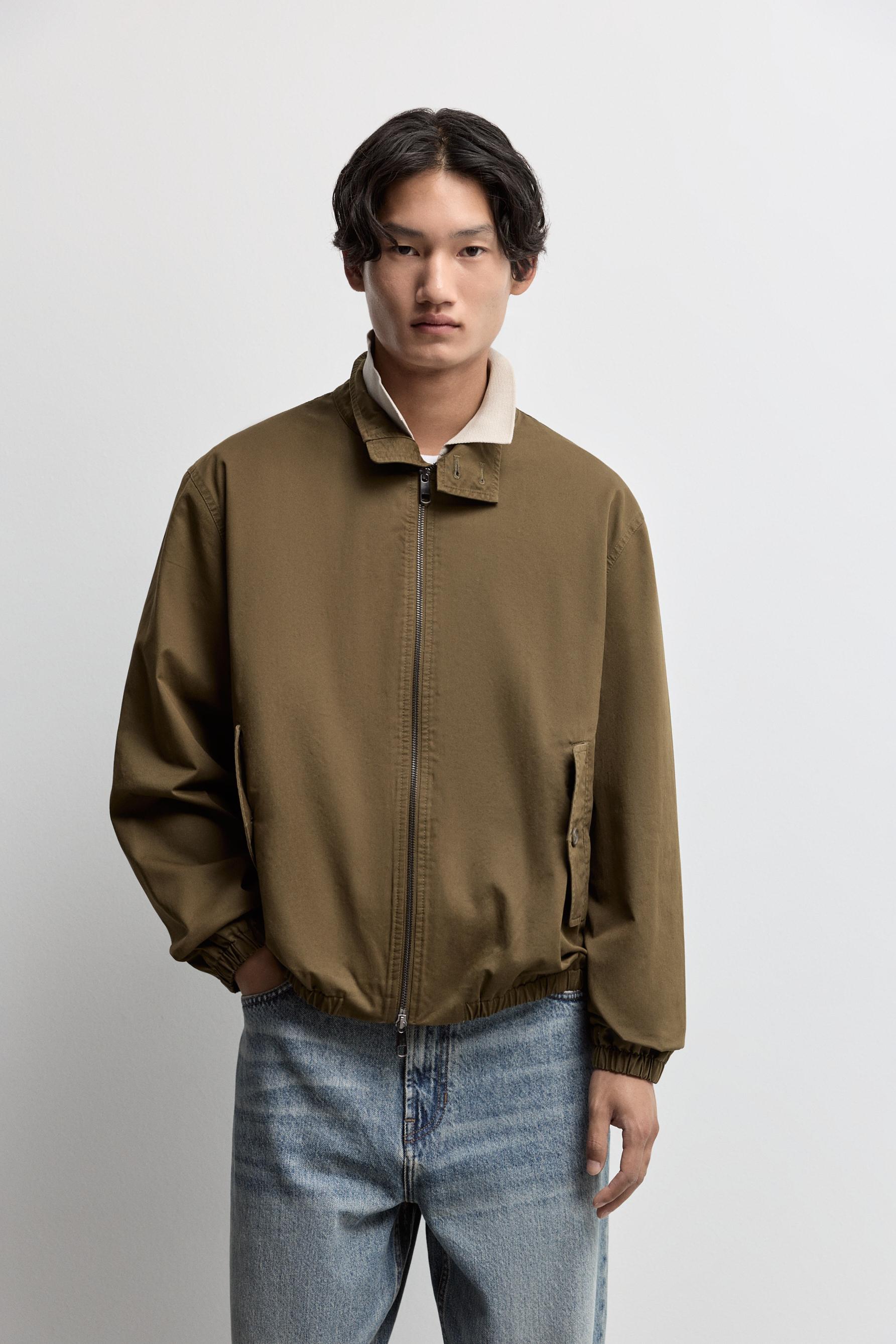 High neck jacket — DARK KHAKI