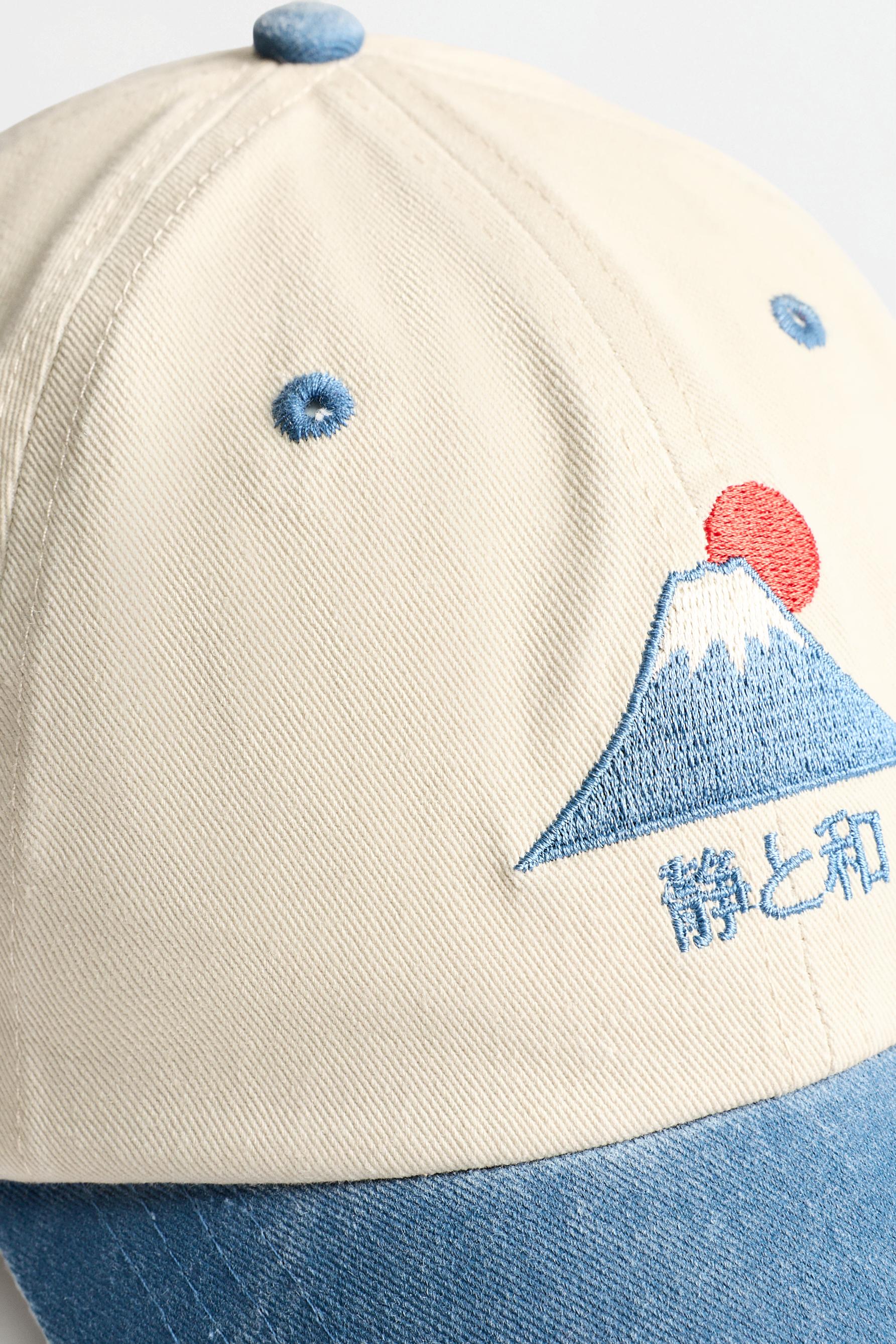 Embroidered cap — ECRU/BLUE