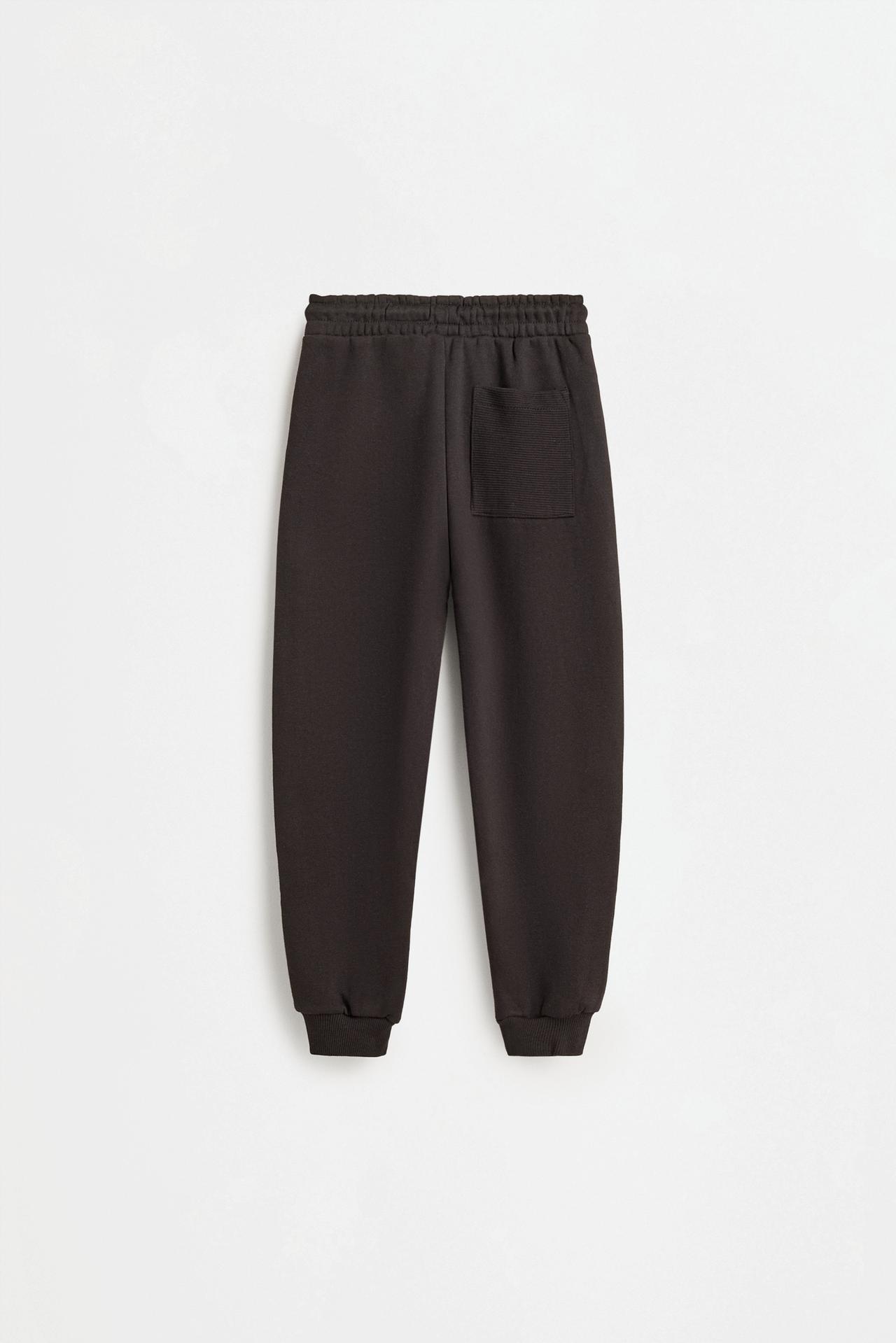 Ottoman plush joggers — BLACK