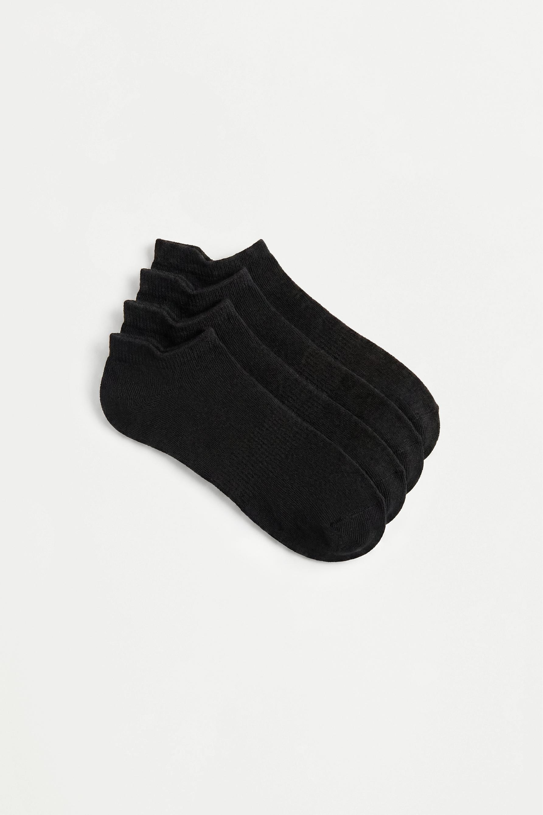 Basic No-Show Socks (4-Pack) — BLACK