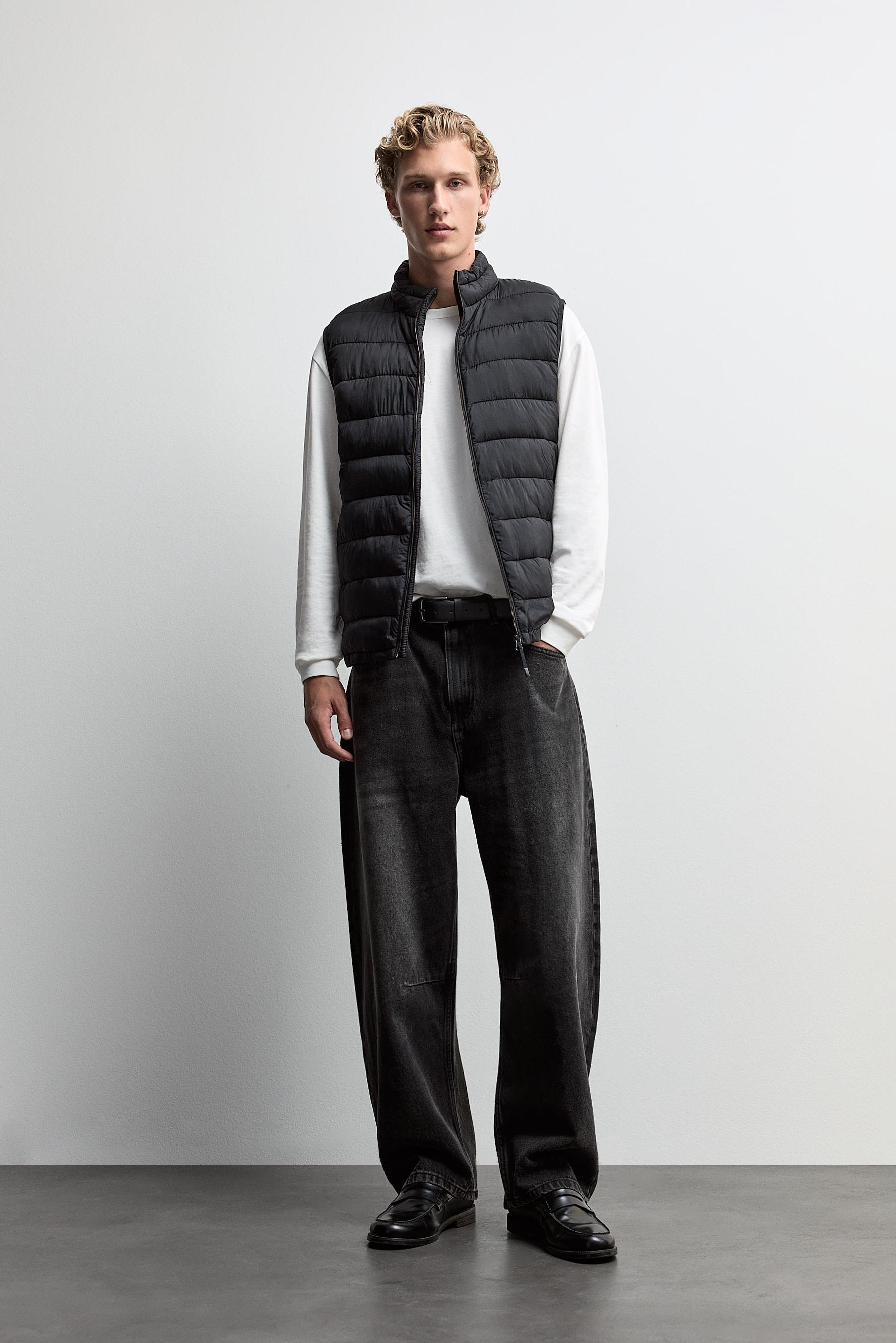 Lightweight quilted gilet — BLACK