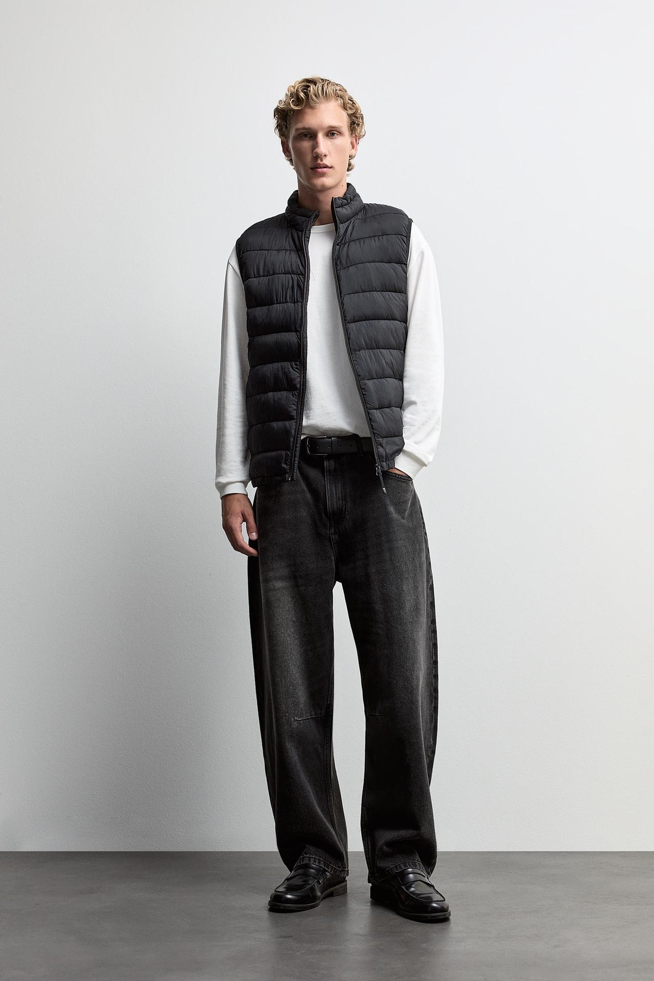 Lightweight quilted gilet — BLACK
