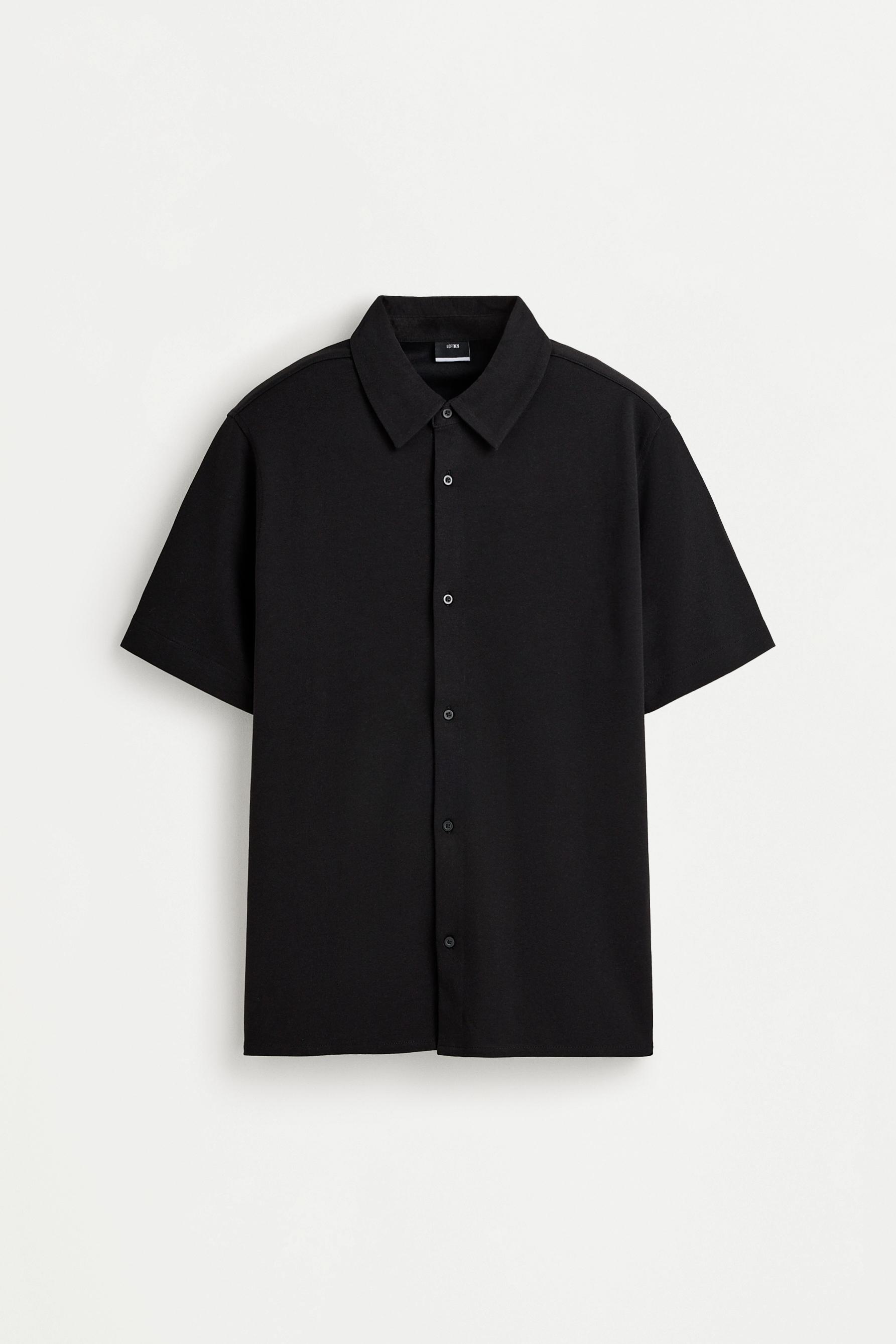 Interlock shirt — BLACK