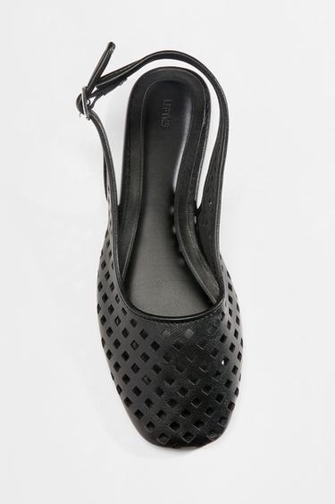 OPENWORK SLINGBACK BALLET FLATS — BLACK 3